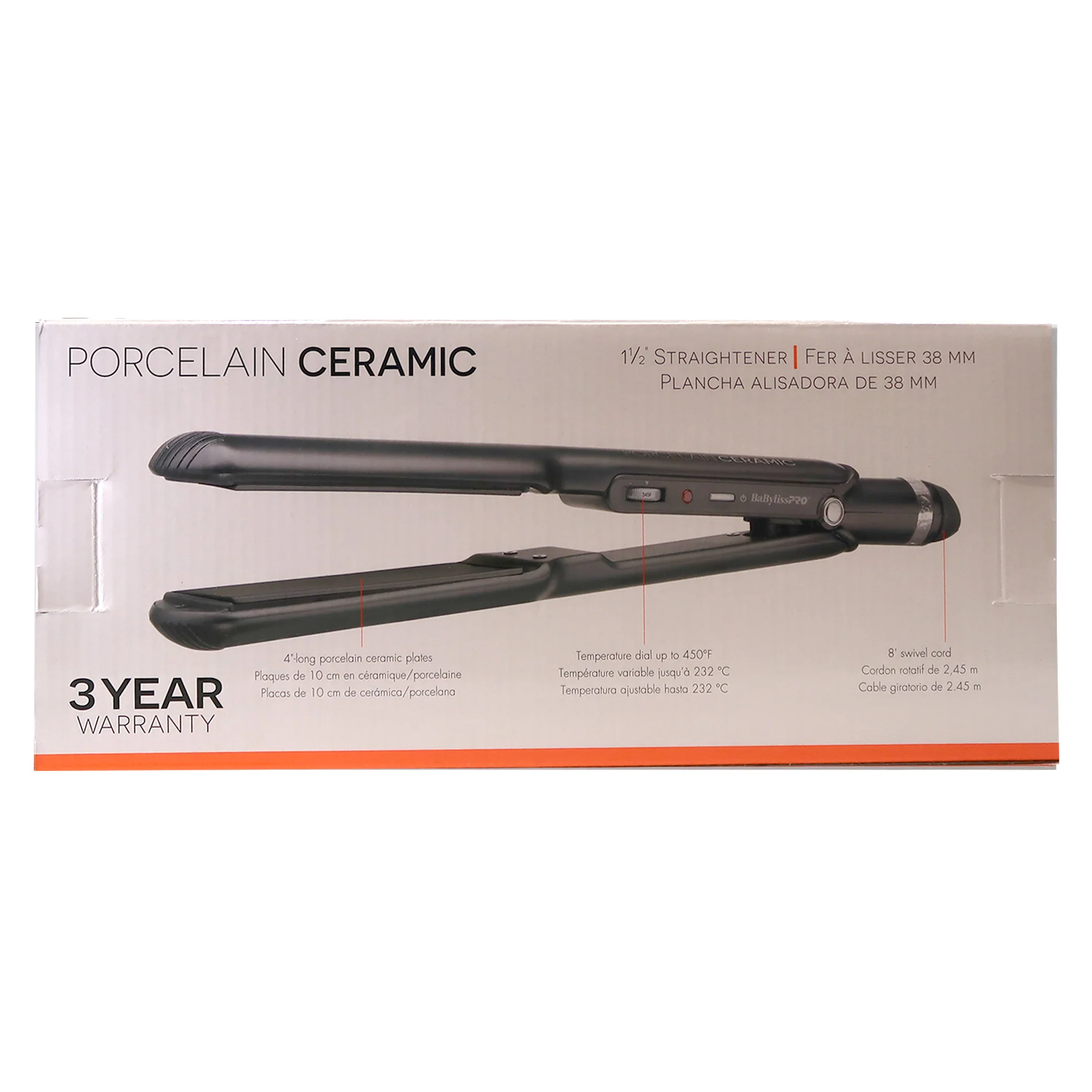BaByliss Pro Porcelain Ceramic 1½" Straightening Iron BP9559UC with Flat Top Comb - Image 6