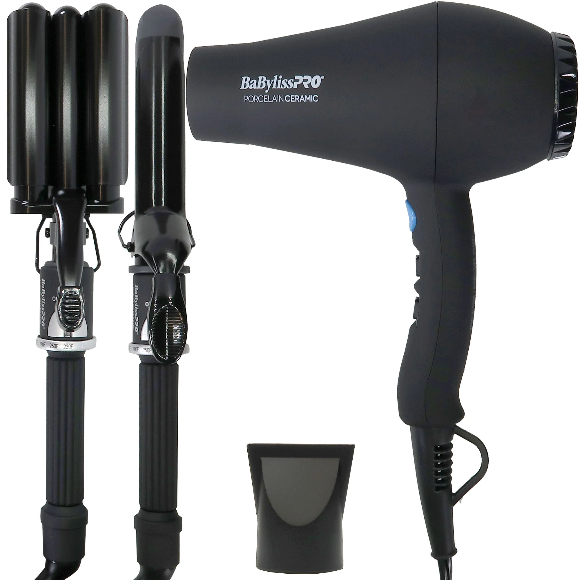 BaByliss Pro Porcelain Ceramic Gift Box (Dryer, Waver, Curling Iron) #BPPP7 with BaByliss Pro LIMITED EDITON Nano Titanium Ultra-Thin 1" Flat Iron #BNTMB4072TUC - Image 3