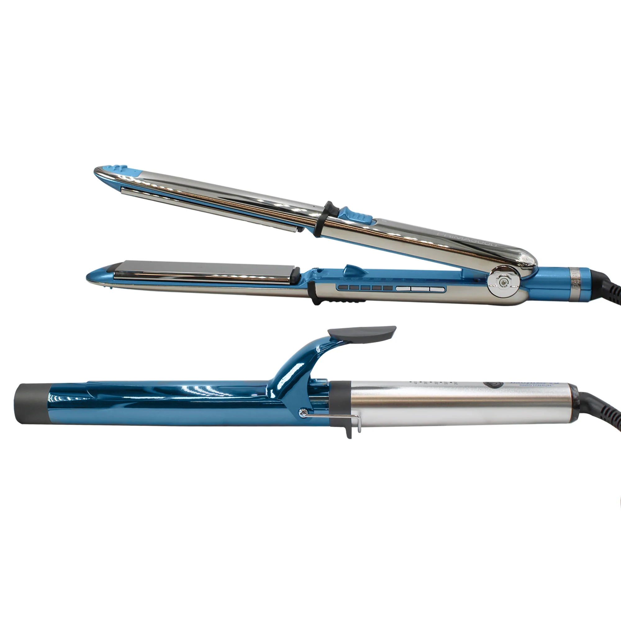 BaByliss Pro Prima3000 1¼" Styling Iron & 1¼" Extended Barrel Curling Iron Combo BNTPP54UC with Nano Titanium Portofino 6600 Full-Size Hair Dryer, Blue BNT6610N - Image 2