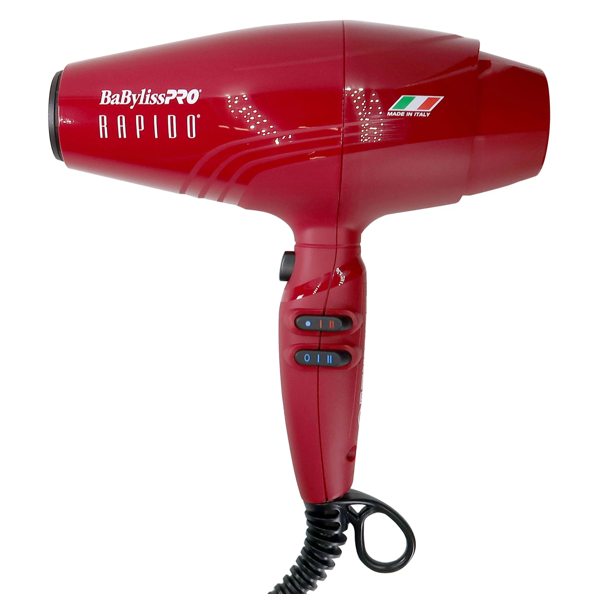 BaByliss Pro Rapido Nano Titanium Professional Quality Italian Performance Hair Dryer (Red) #BRRAP1 with Flat Top Comb White - Image 3