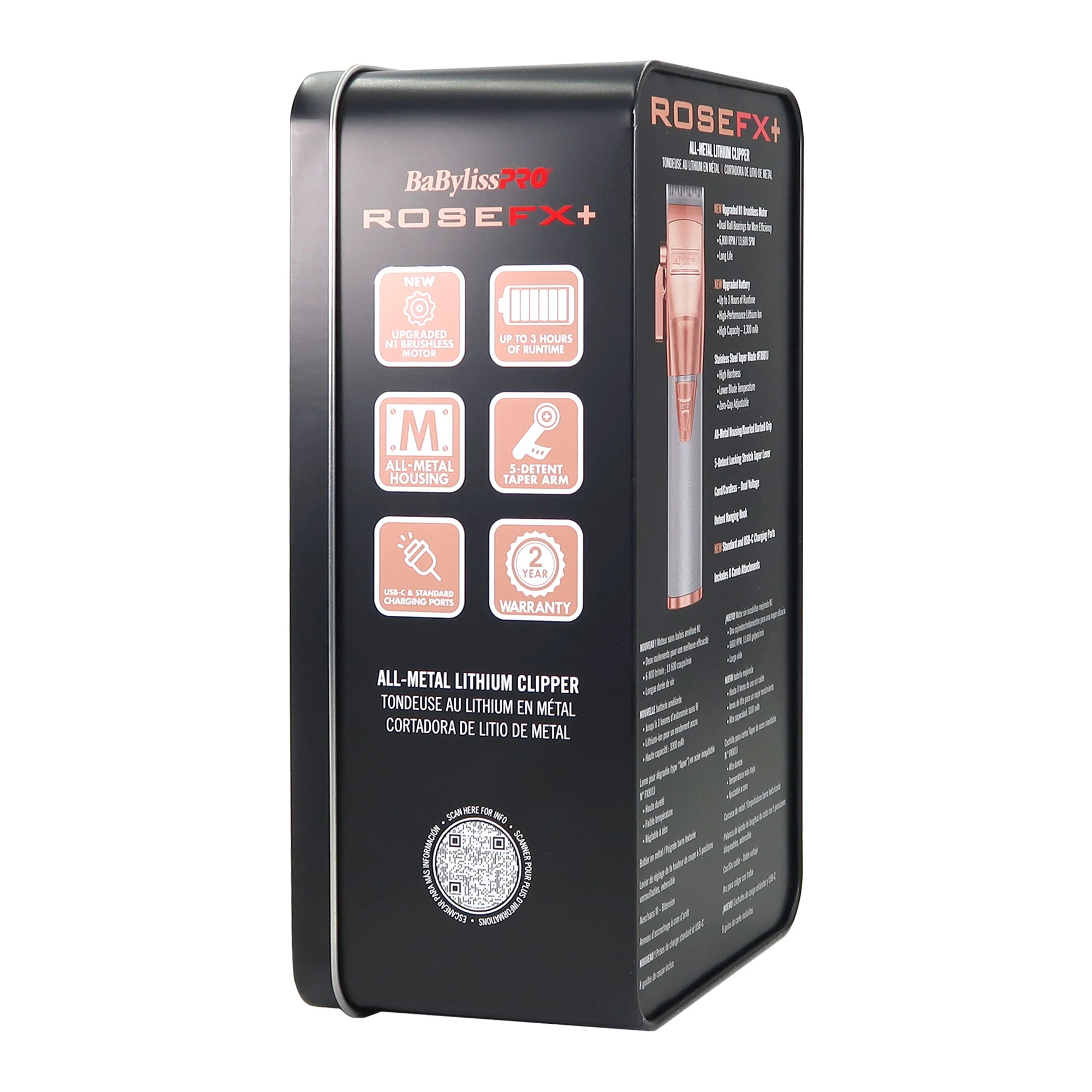 BaByliss Pro ROSEFX+ All-Metal Lithium Clipper #FX870NRG with BaByliss Pro Barberology Comb - Image 5