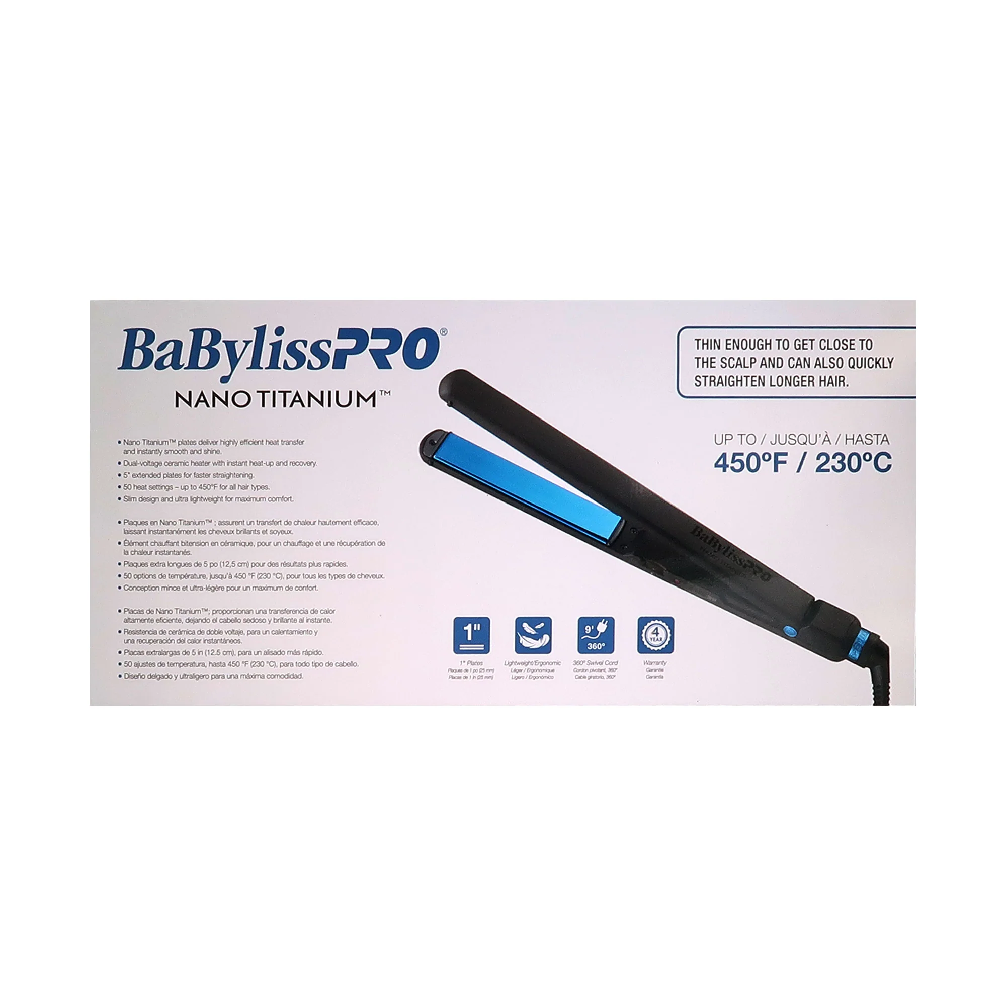 BaByliss Pro LIMITED EDITON Nano Titanium Ultra-Thin 1" Flat Iron #BNTMB4072TUC with Nano Titanium Prima2000 3/4" Mini Flat / Curling Iron Iridescent #BNTBRB2000UC - Image 6