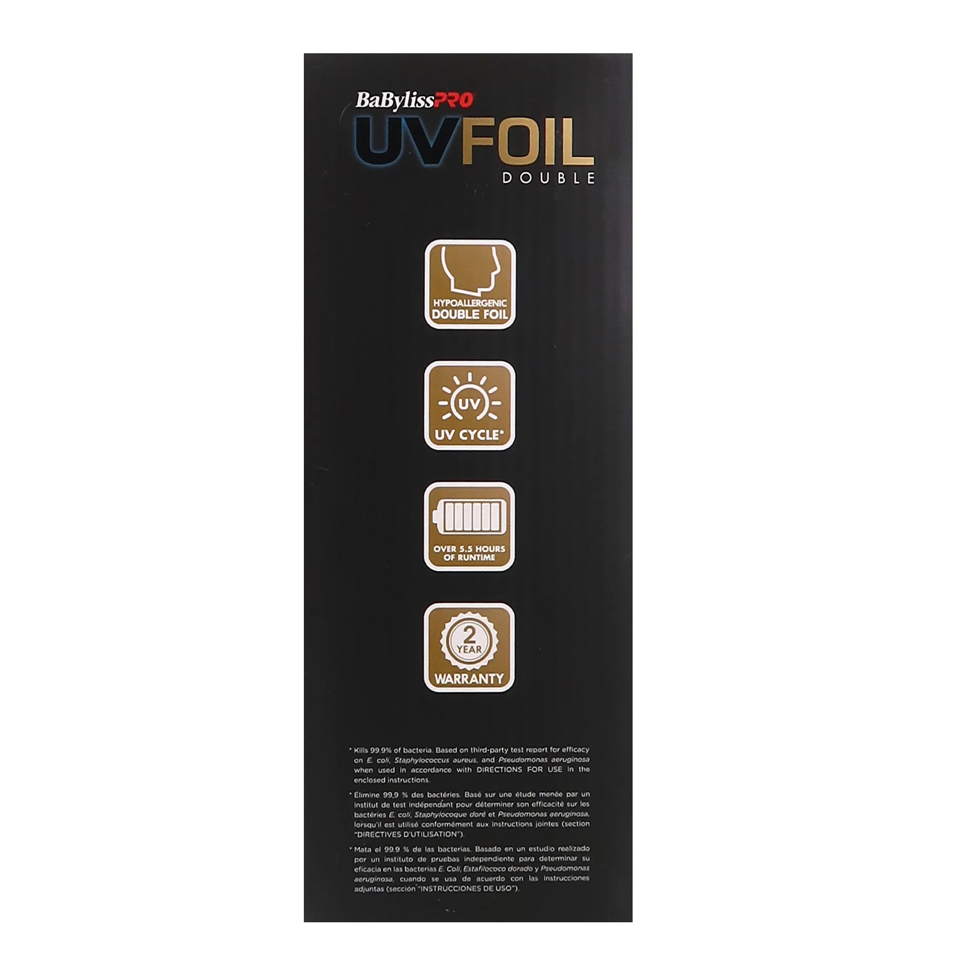 BaByliss Pro UVFOIL UV-Disinfecting Metal Double Foil Shaver #FXLFS2G (Gold) with UVFOIL Double-Foil Replacement Kit FXLRF2G and Neck Duster - Image 8
