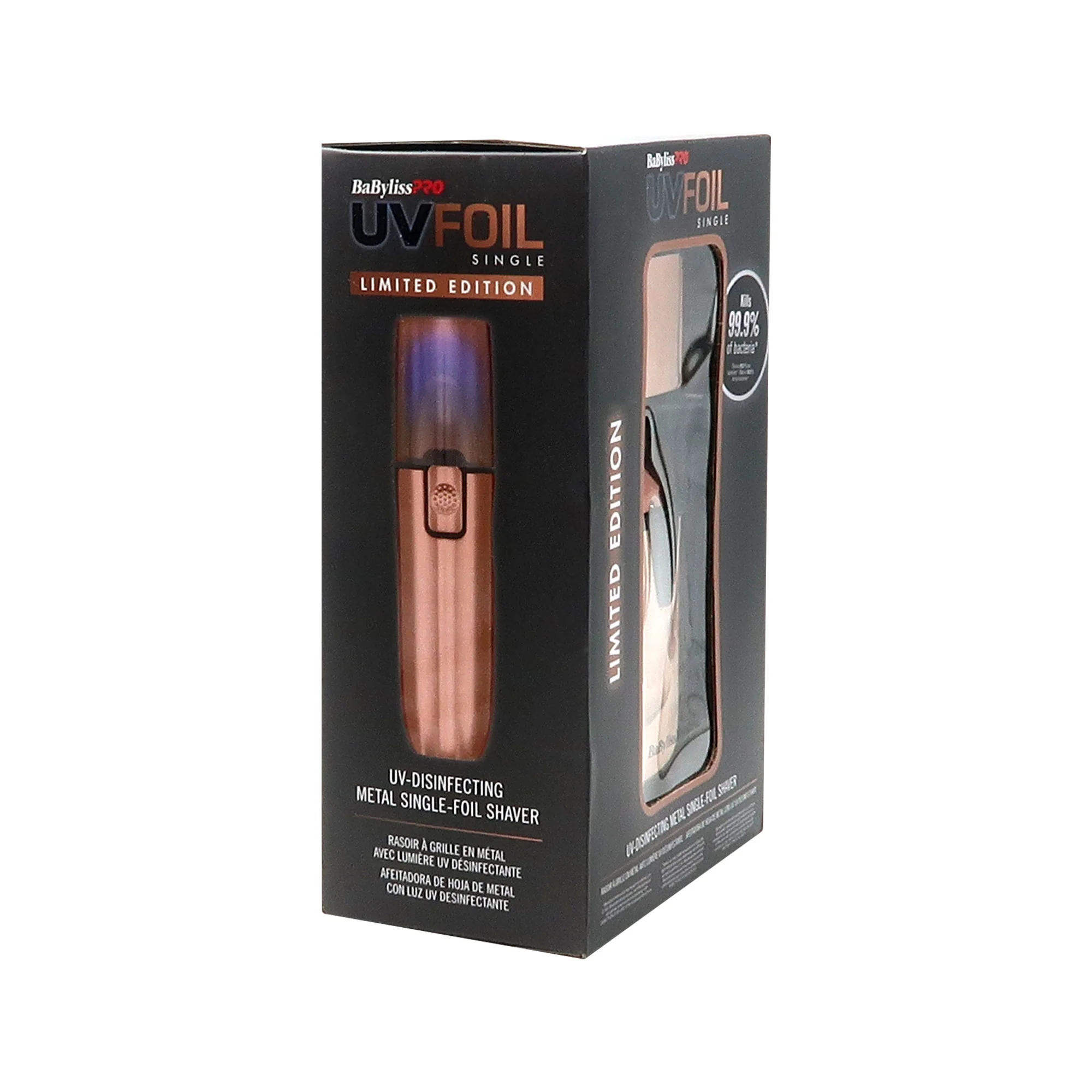 BaByliss Pro LIMITED EDITION UVFOIL UV-Disinfecting Single Foil & Double Foil Shaver - Rose Gold #FXLFS1RG with 4x Replacement Kits and Barber Apron - Image 8