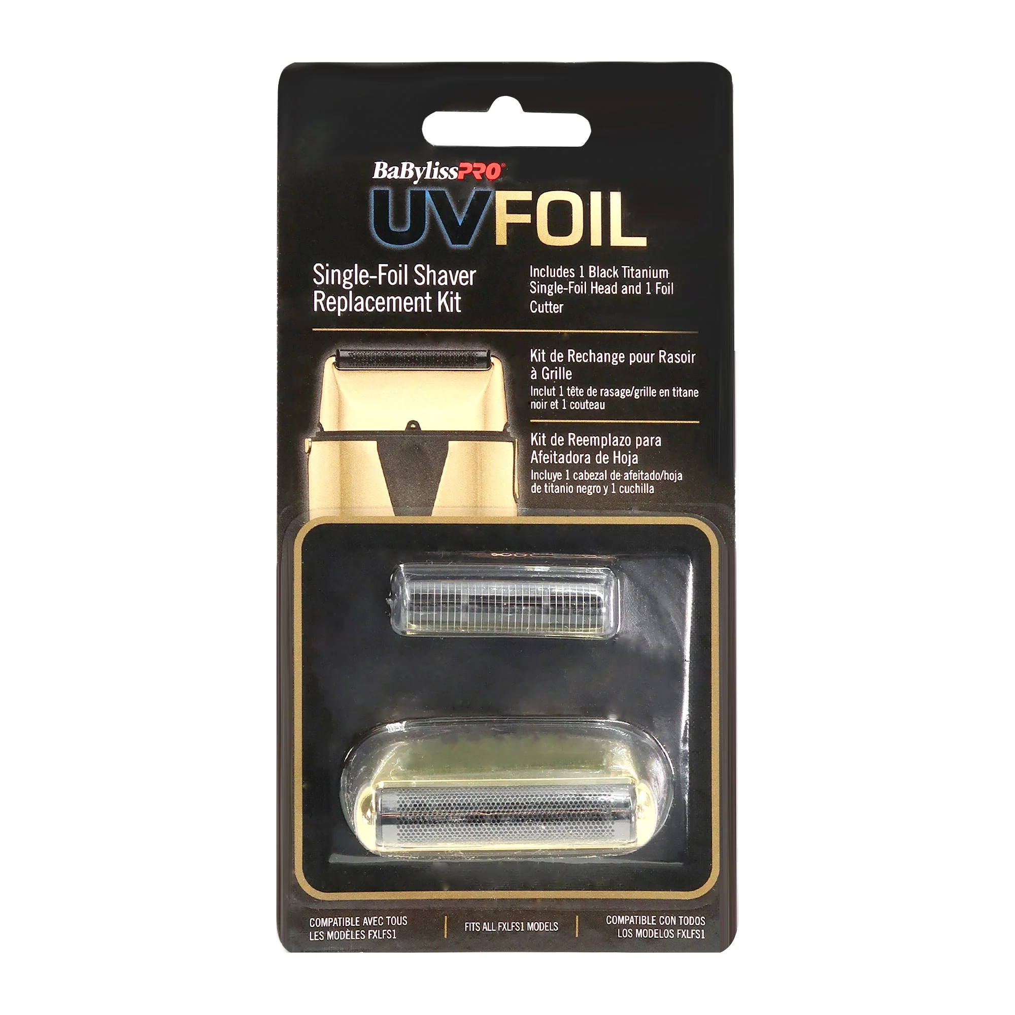 BaByliss Pro UVFOIL Single-Foil Shaver Replacement Kit [Single-Foil & Cutters] - Gold #FXLRF1G - 5 Units - Image 2
