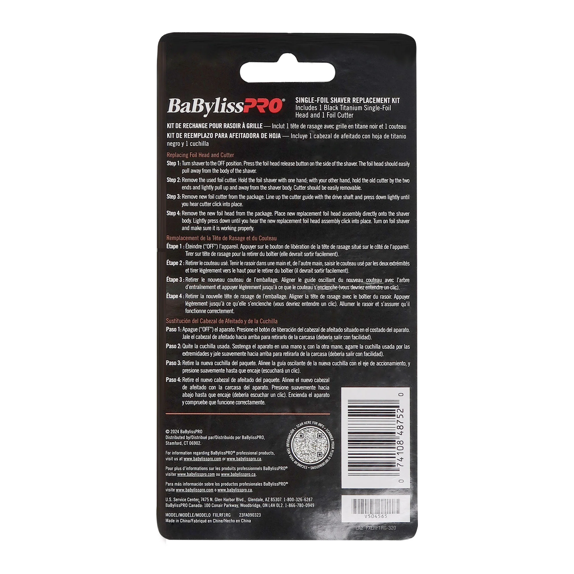 BaByliss Pro UVFOIL Single-Foil Shaver Replacement Kit [Single-Foil & Cutters] - Rose Gold #FXLRF1RG - 3 Units - Image 3