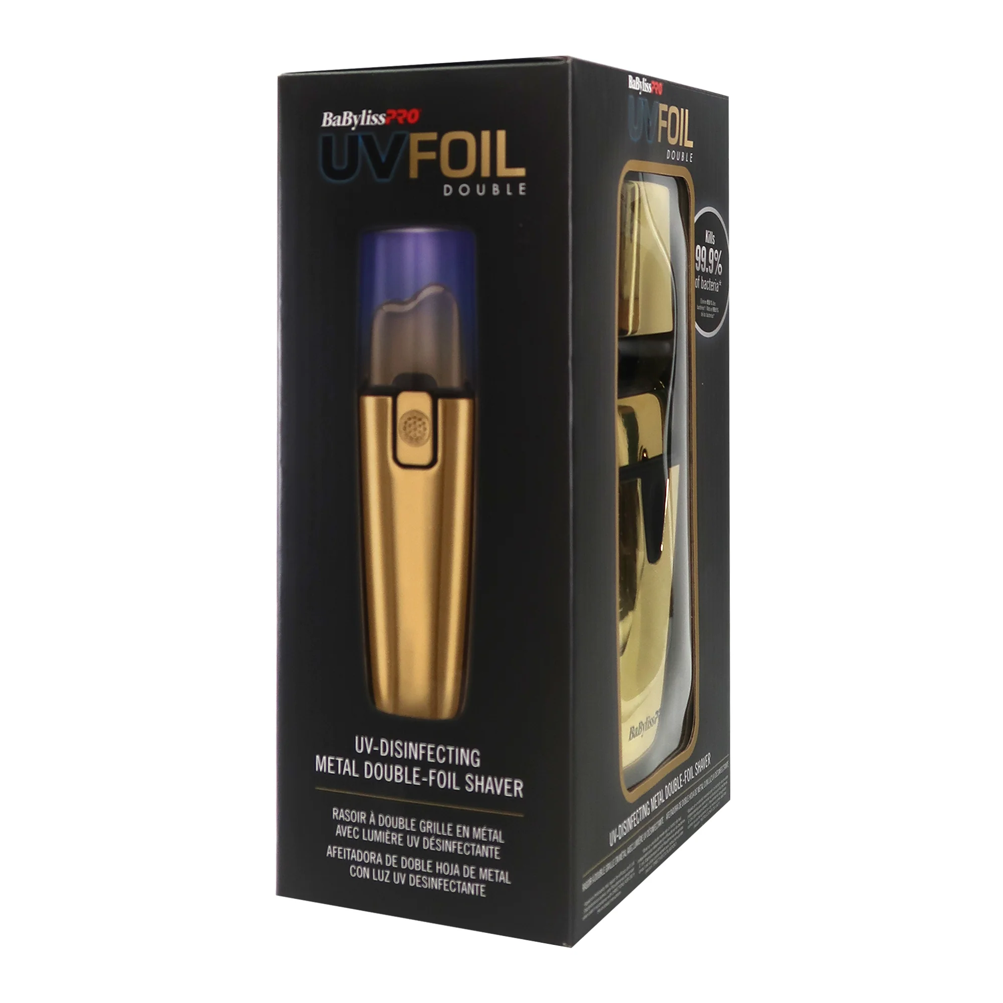 BaByliss Pro UVFOIL UV-Disinfecting Metal Double Foil Shaver #FXLFS2G (Gold) with UVFOIL Double-Foil & Cutters Replacement Kit - Image 5