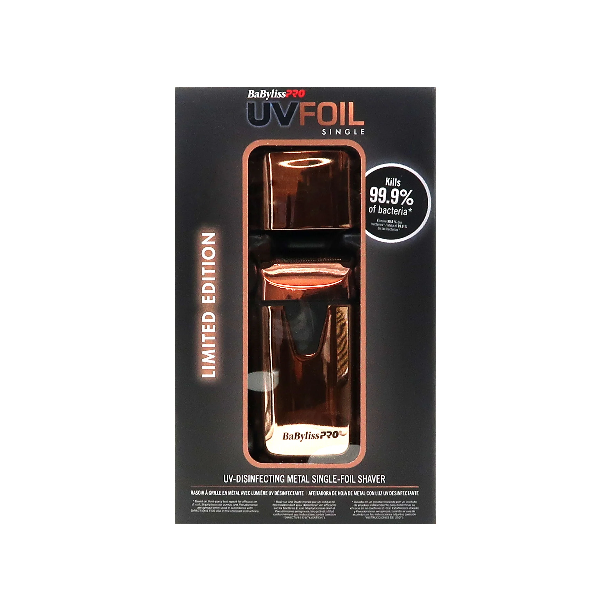 BaByliss Pro LIMITED EDITION UVFOIL UV-Disinfecting Single Foil Shaver FXLFS1RG with LIMITED EDITON UVFOIL UV-Disinfecting Double Foil Shaver FXLFS2RG - Image 11