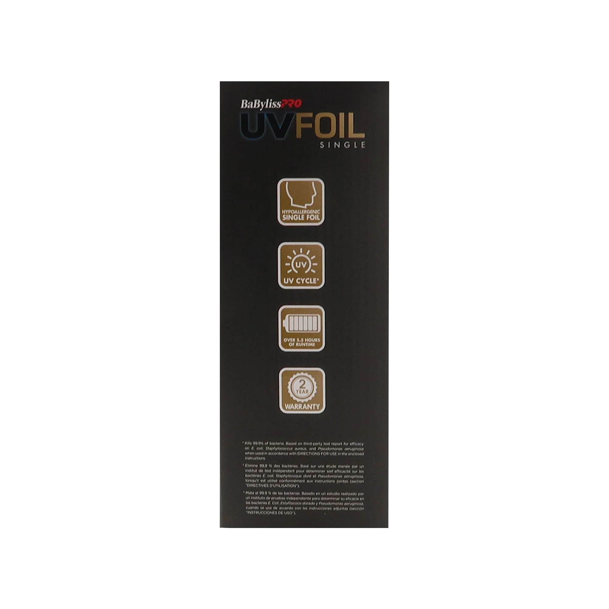 BaByliss Pro UVFOIL UV-Disinfecting Metal Single Foil Shaver - Gold #FXLFS1G with BaByliss Pro Barberology GoldFX Metal Comb Set - Image 8
