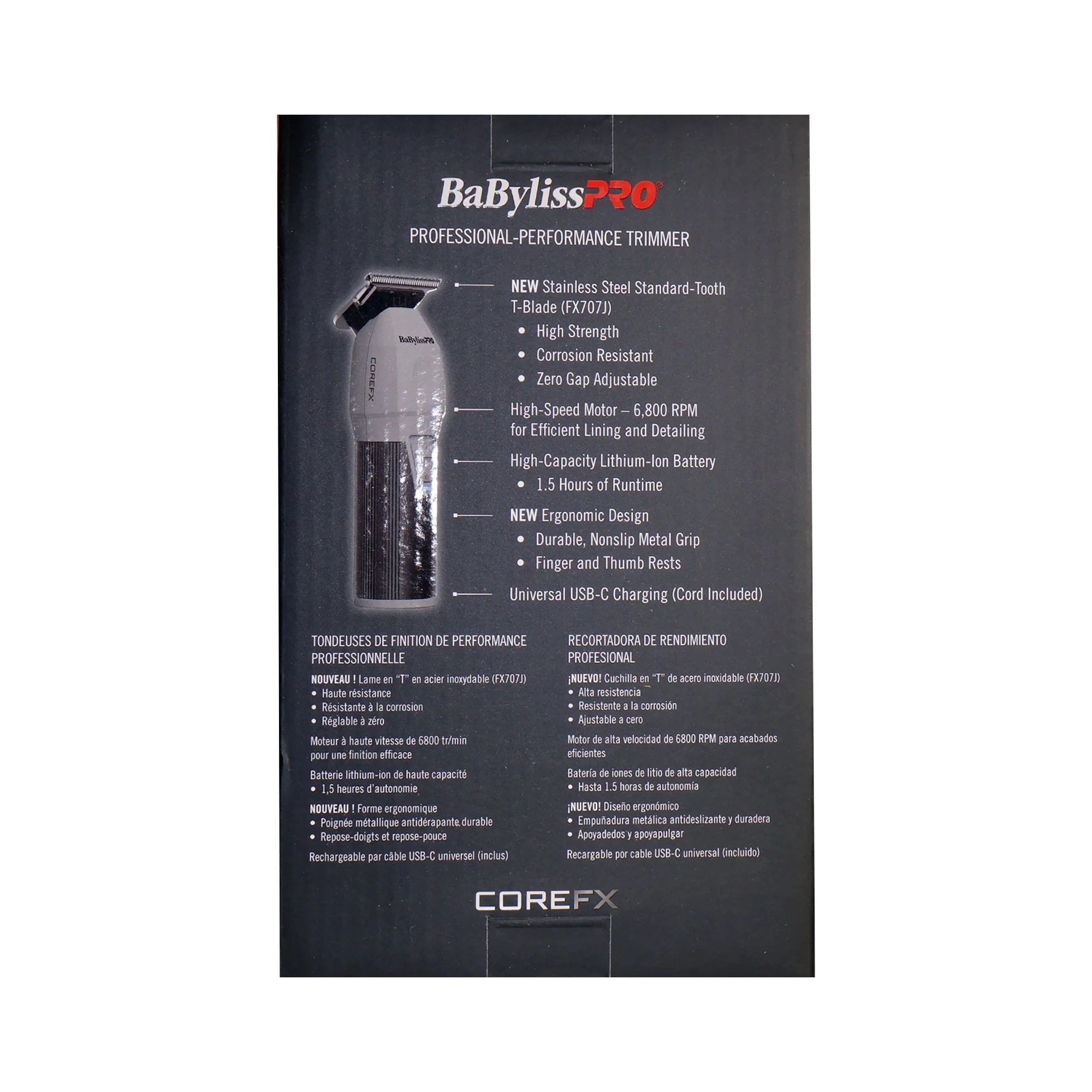 BabylissPRO COREFX FX76 Hair Trimmer Combo with Fade Brush - Image 8