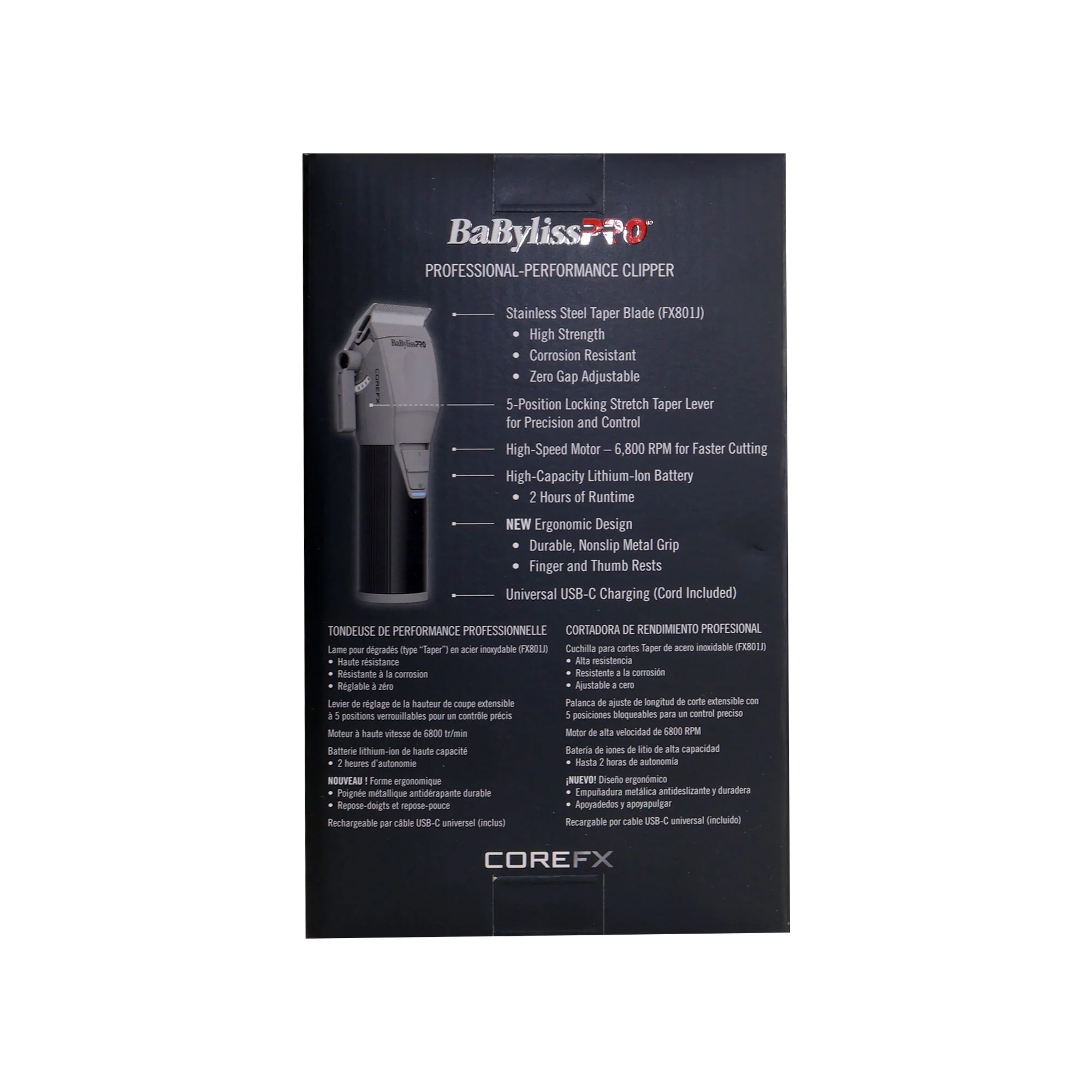BabylissPRO COREFX FX86 Clipper & FX76 Trimmer Kit with Combs & Cape - Image 5