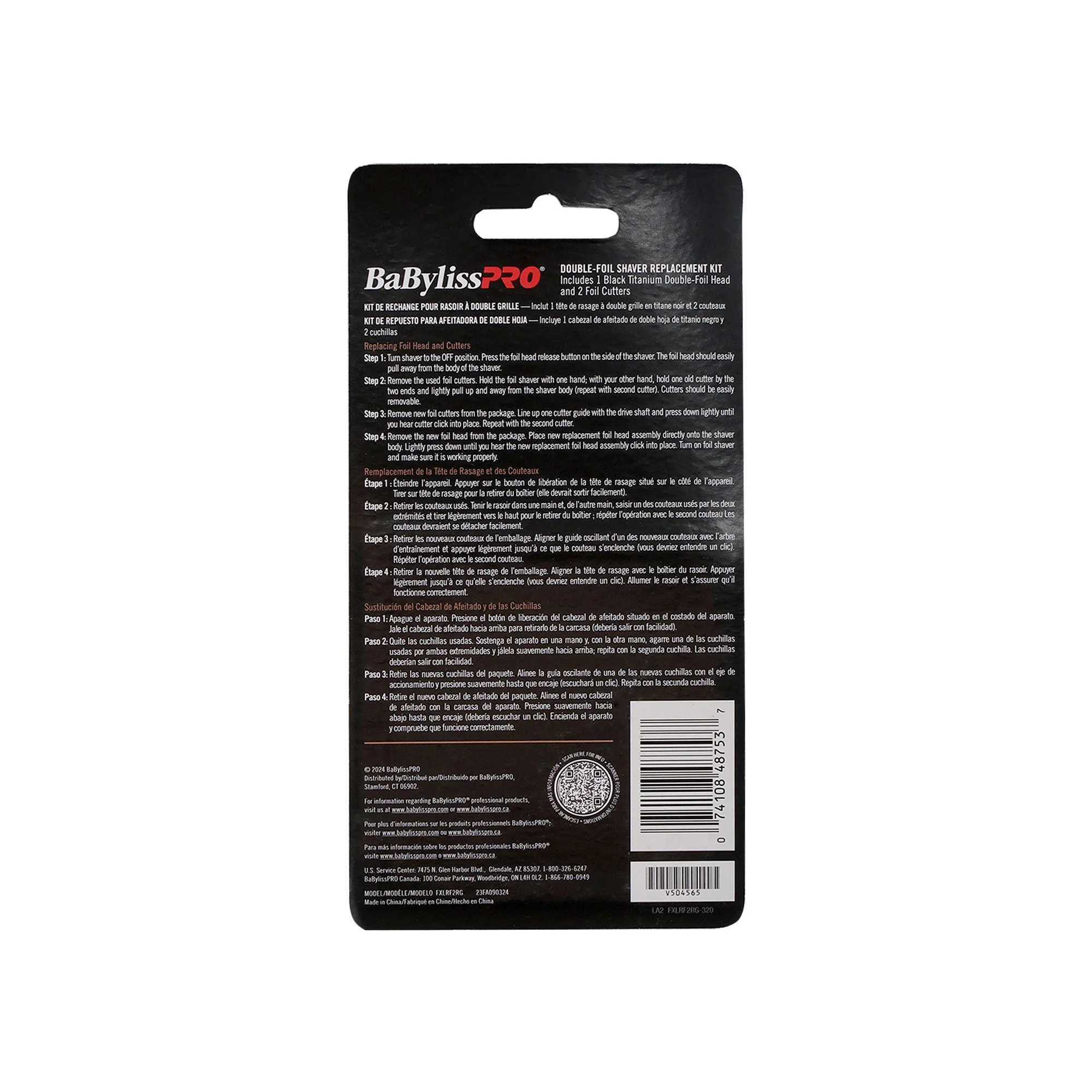 BaByliss Pro UVFOIL Double-Foil Shaver Replacement Kit (Double-Foil & 2 Cutters) - Rose Gold #FXLRF2RG - Image 2
