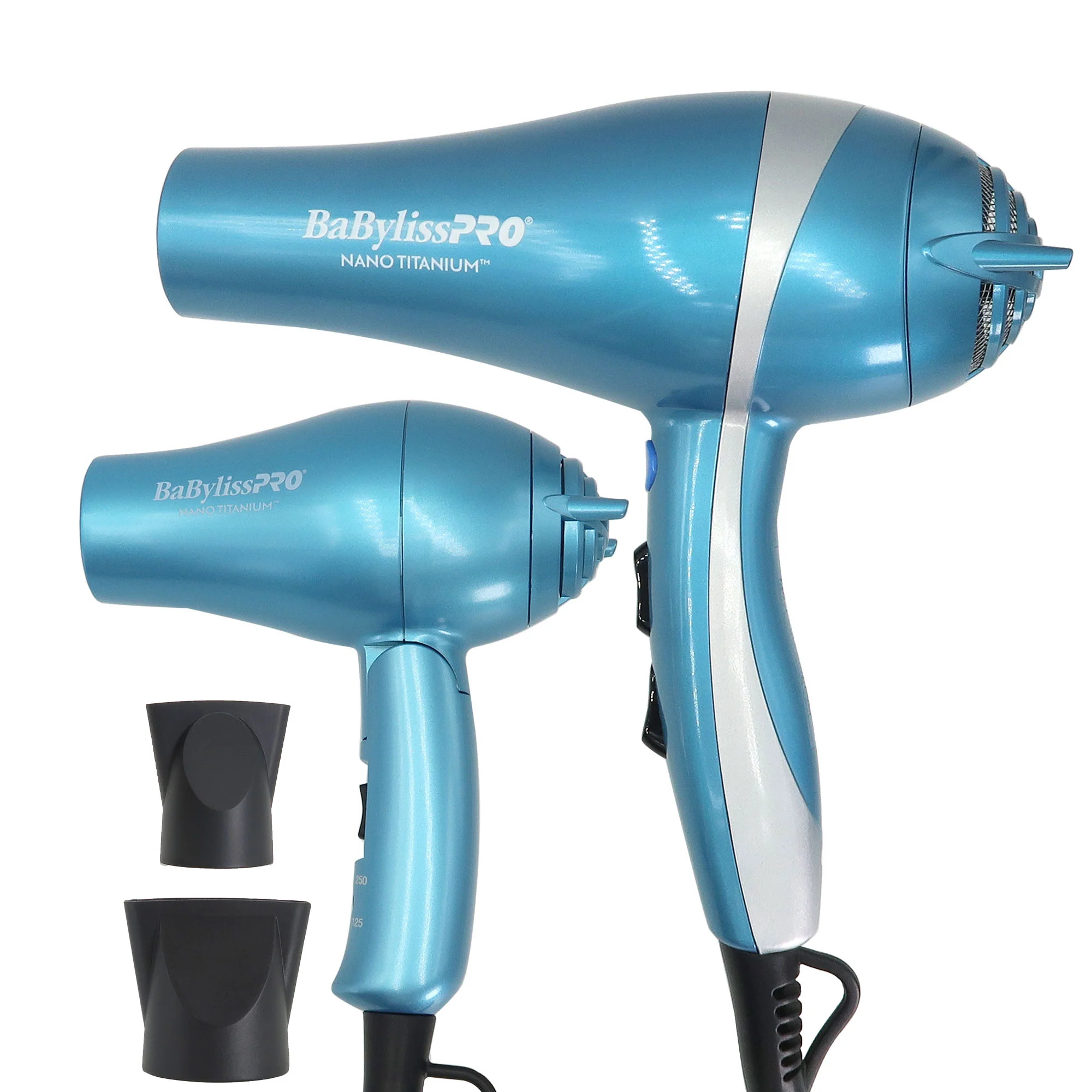 BaByliss Pro Nano Titanium Lightweight Ionic Dryer & Folding Travel Dryer BNTPP70 with Dual Ionic Flat Iron 1¼" BNT9125TUC and Conicurl Iron 1¼ - ¾" BNT125TB - Image 5