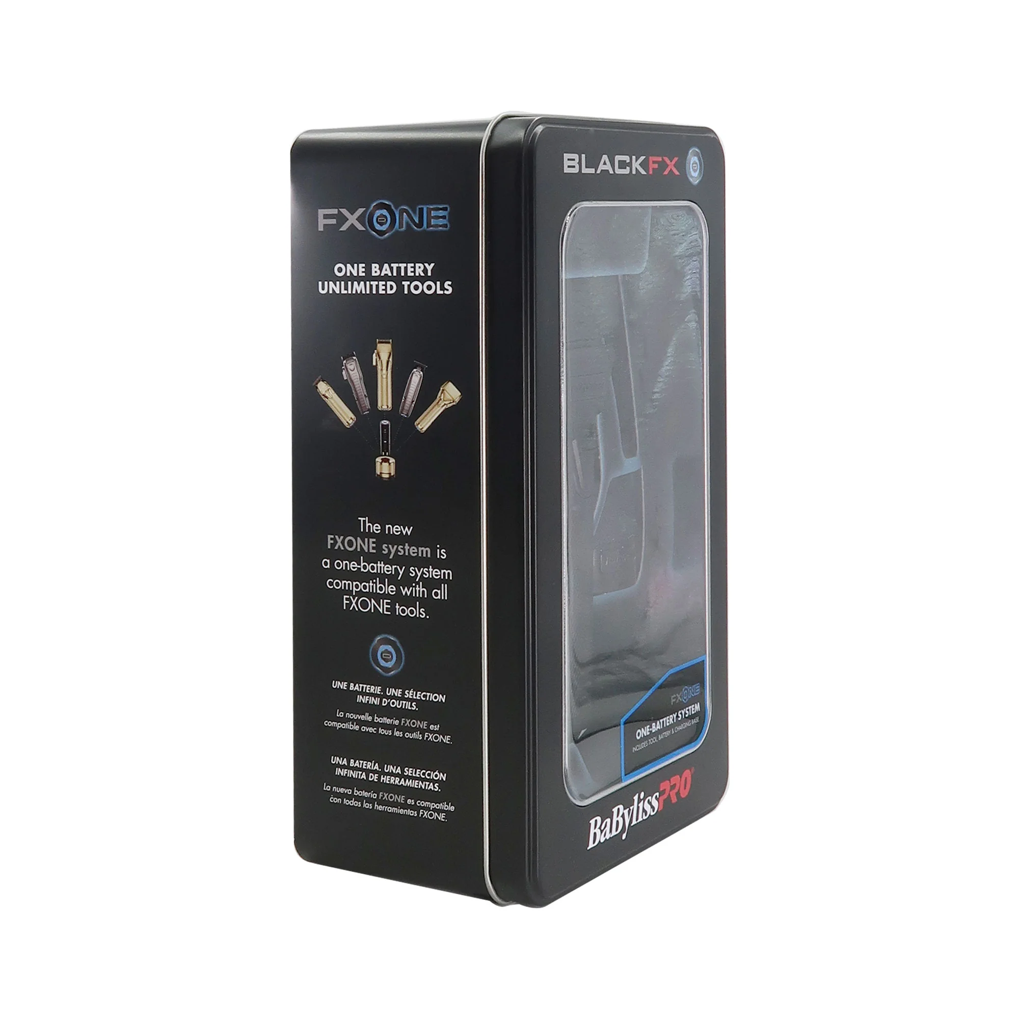 BaByliss Pro FXONE BLACKFX All-Metal Interchangeable-Battery Shaver #FX79FSMB with Babyliss Pro Barberology Industrial Barber Apron and Wahl Flat Top Comb White - Image 8