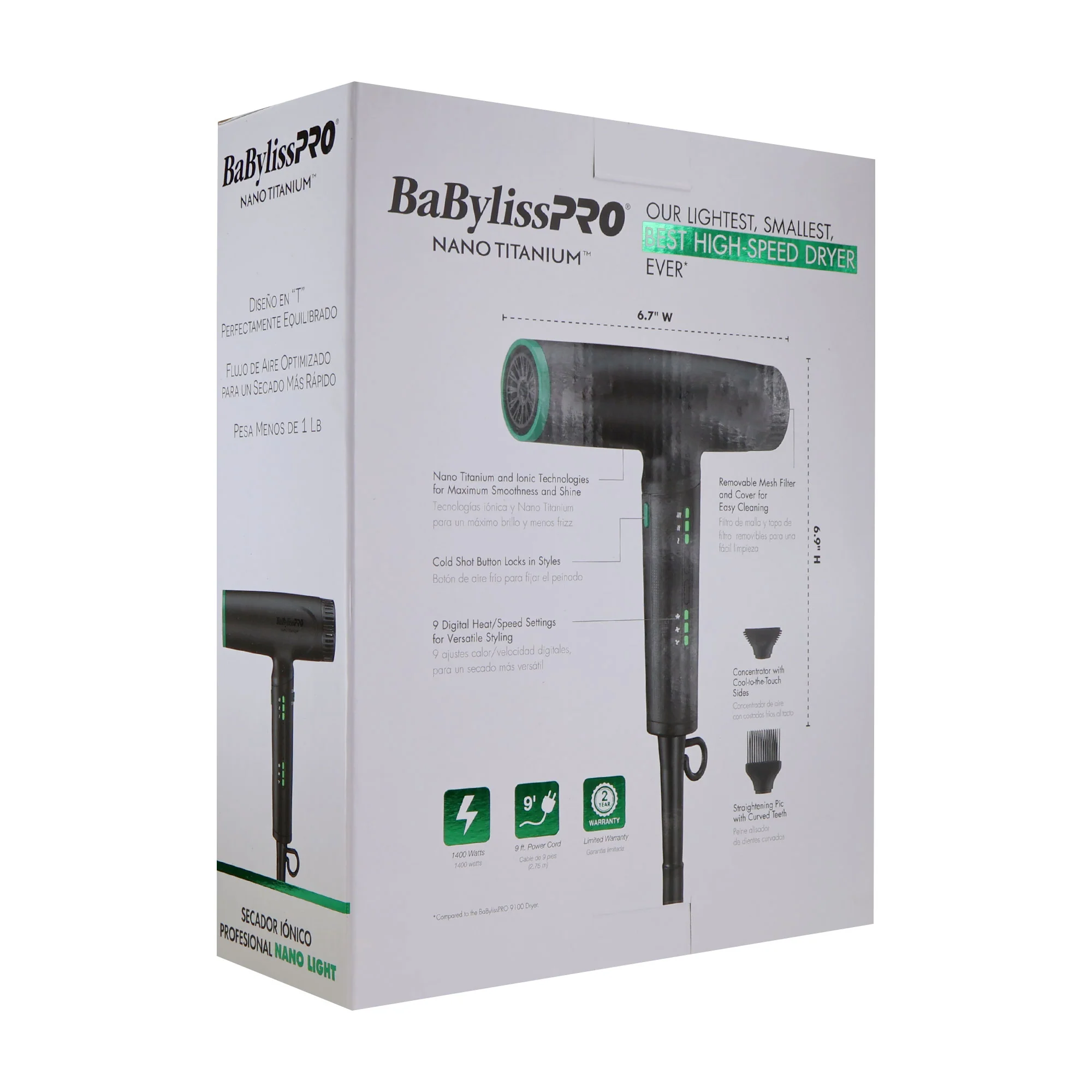 BaByliss Pro Nano Titanium Limited Edition Professional Nano Light Ionic Hair Dryer (Tomb45 Collection) - Image 4