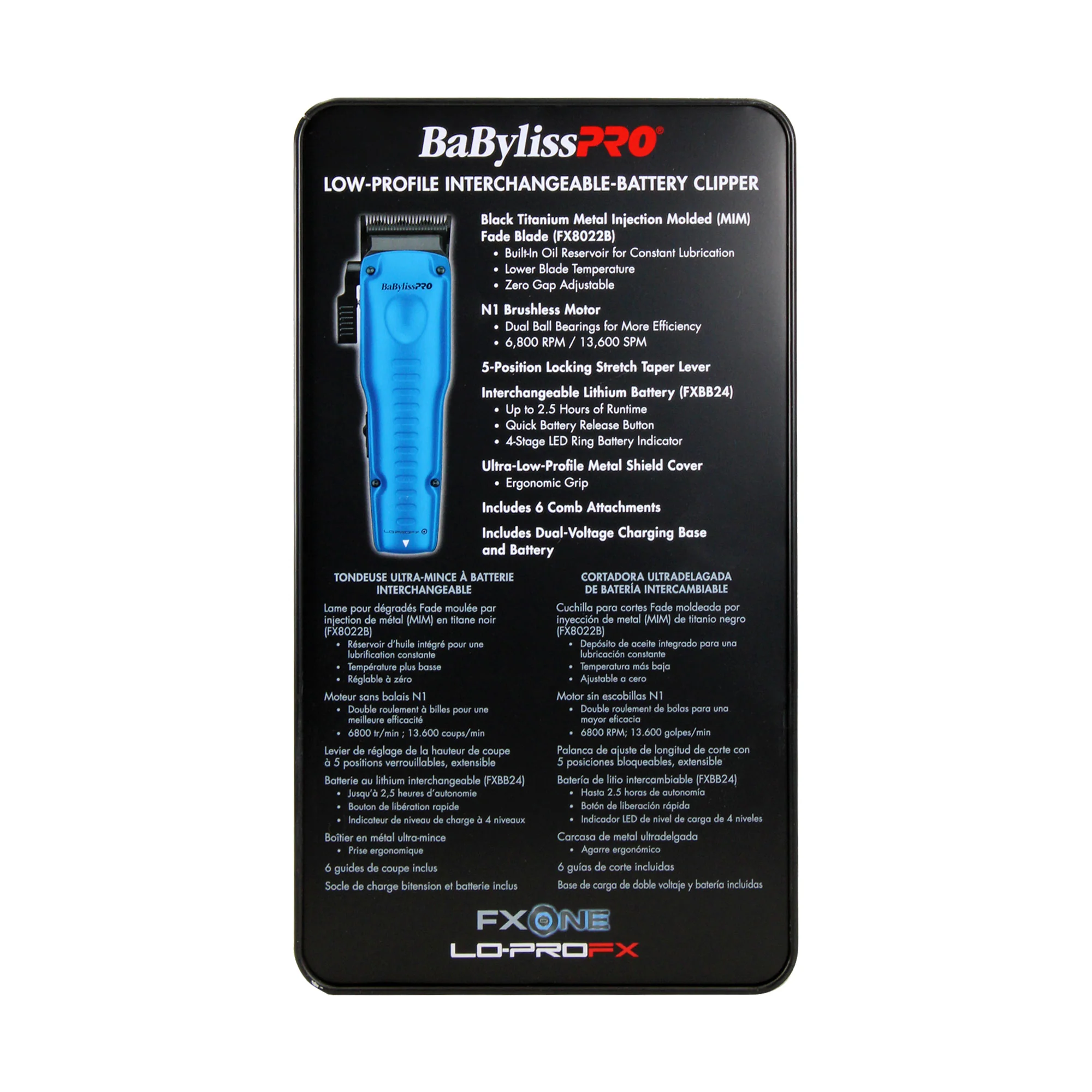 Babyliss Pro Nano Titanium Portofino 6600 Full-Size Hair Dryer Blue BNT6610N with LIMITED EDITION LO-PROFX Cordless Clipper (Blue) FX829BL Bundle - Image 5