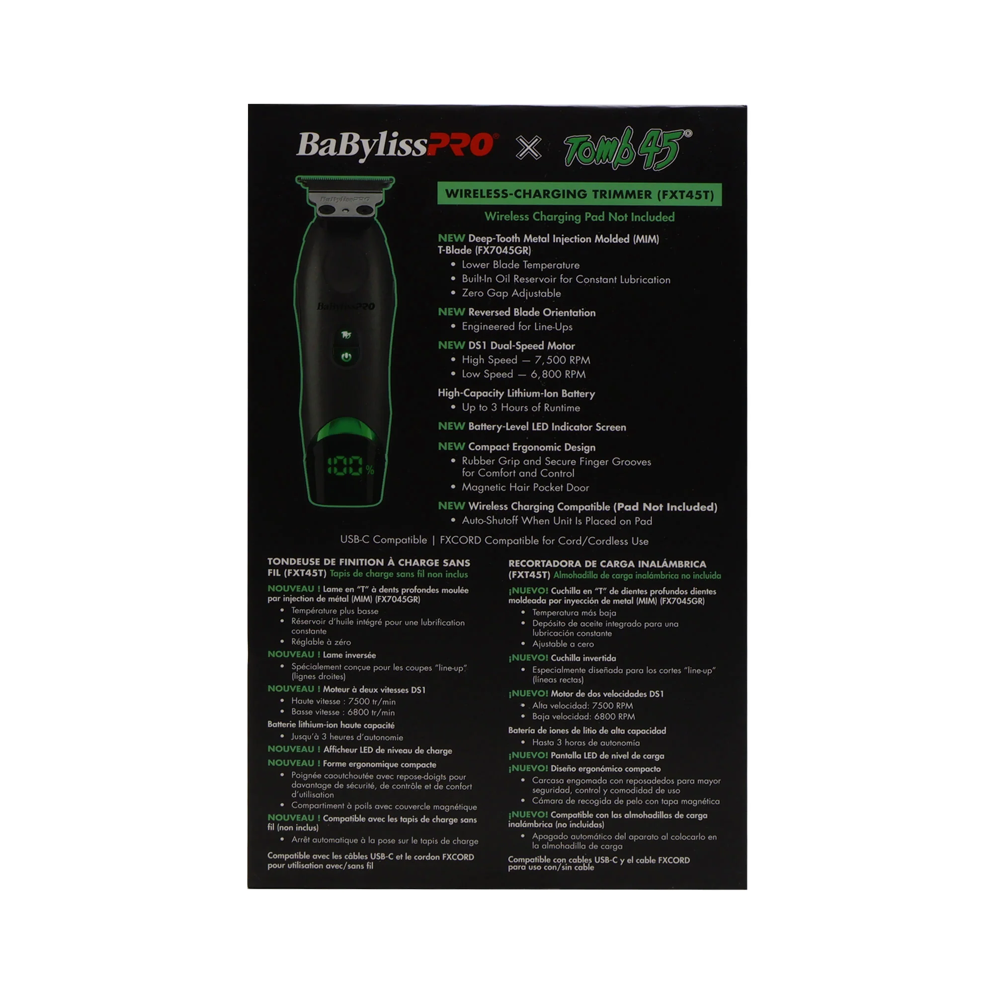BaByliss Pro x Tomb45 Wireless-Charging Hair Trimmer for Men with Barber Essential Bundle - Image 6