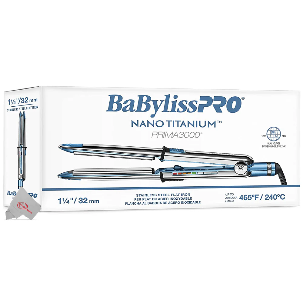 BaBylissPRO Nano Titanium PRIMA3000 1.25 Inch Ionic Hair Straightener BNT3000TUC - Image 5