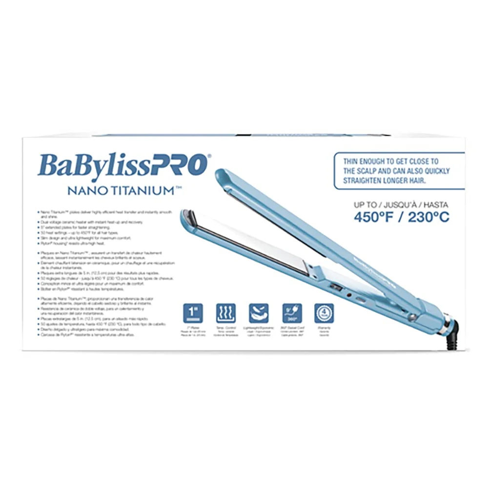 BaBylissPRO Nano Titanium 1" Ultra-Thin Straightening Iron BNT4072TUC - Image 5
