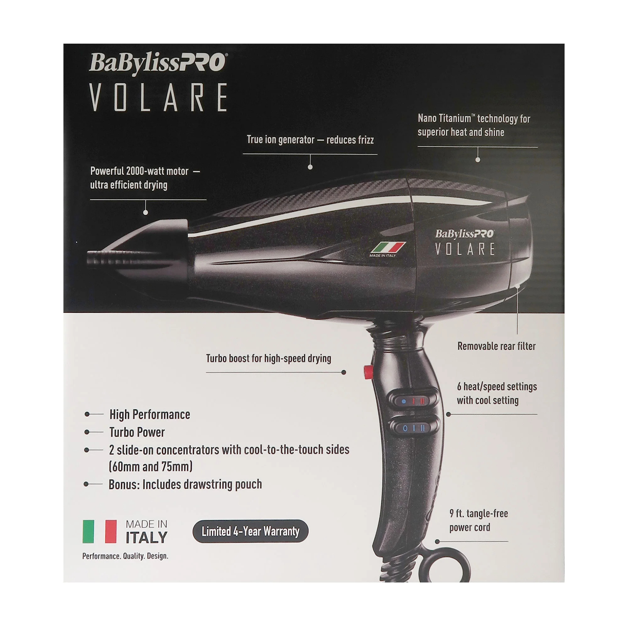 BaByliss Pro Porcelain Ceramic 1" Spring Curling Iron with 2000W Hair Dryer #BVOL1 - Image 4