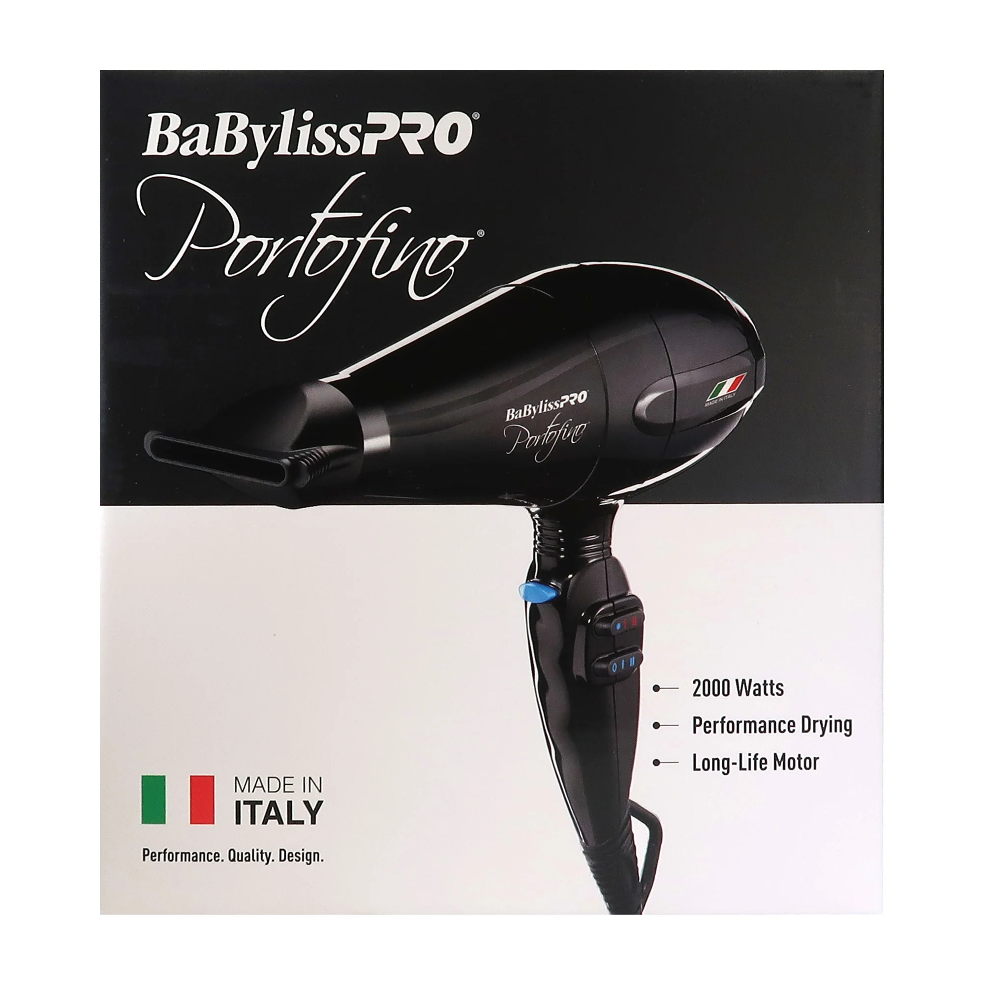 BaByliss Pro Portofino 2000 Watts Dryer Black #BPOR1 with Top Comb and Barber Apron - Image 3