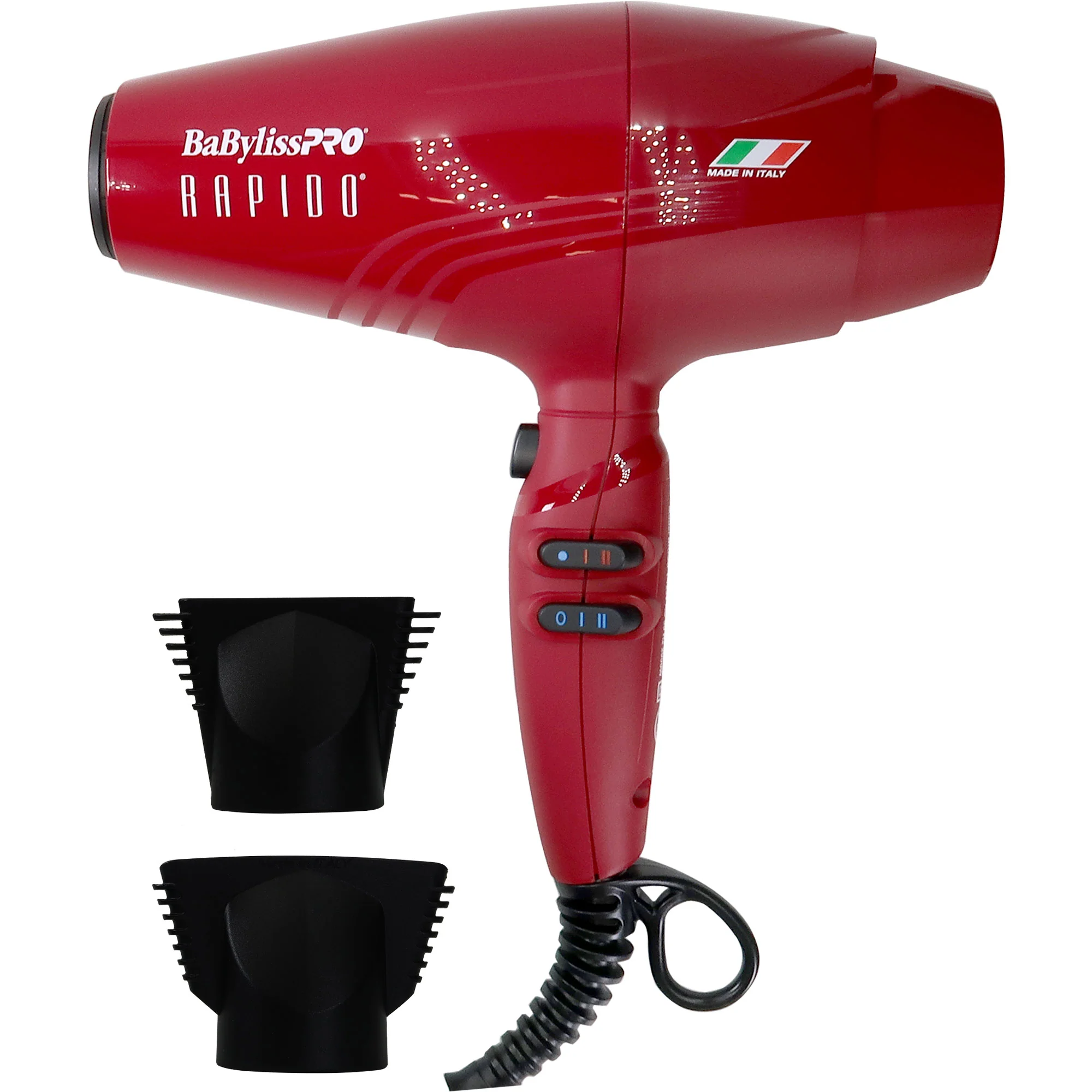 BaByliss Pro Nano Titanium Hair Dryer Red #BRRAP1 with Knuckle Neck Brush and Comb - Image 2