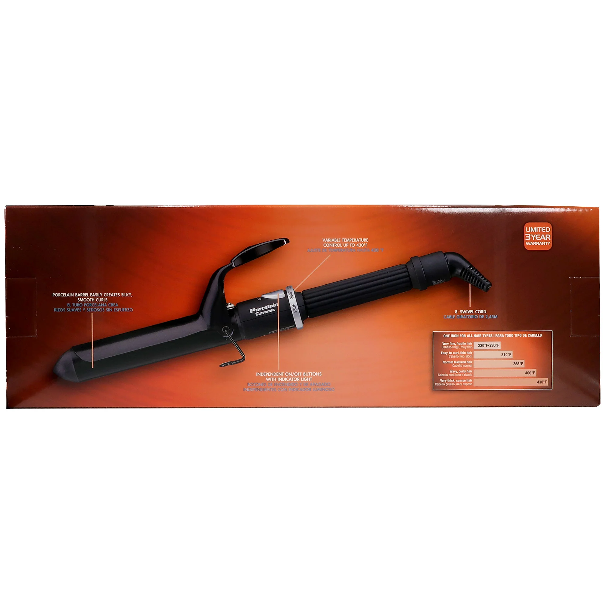Babyliss Pro Nano Titanium Ultra-Thin Flat Iron & Thermal Paddle Brush BNTPP52UC with BaByliss Pro Porcelain Ceramic Spring Curling Iron 1¼" BP125S and Detangler Brush - Image 6