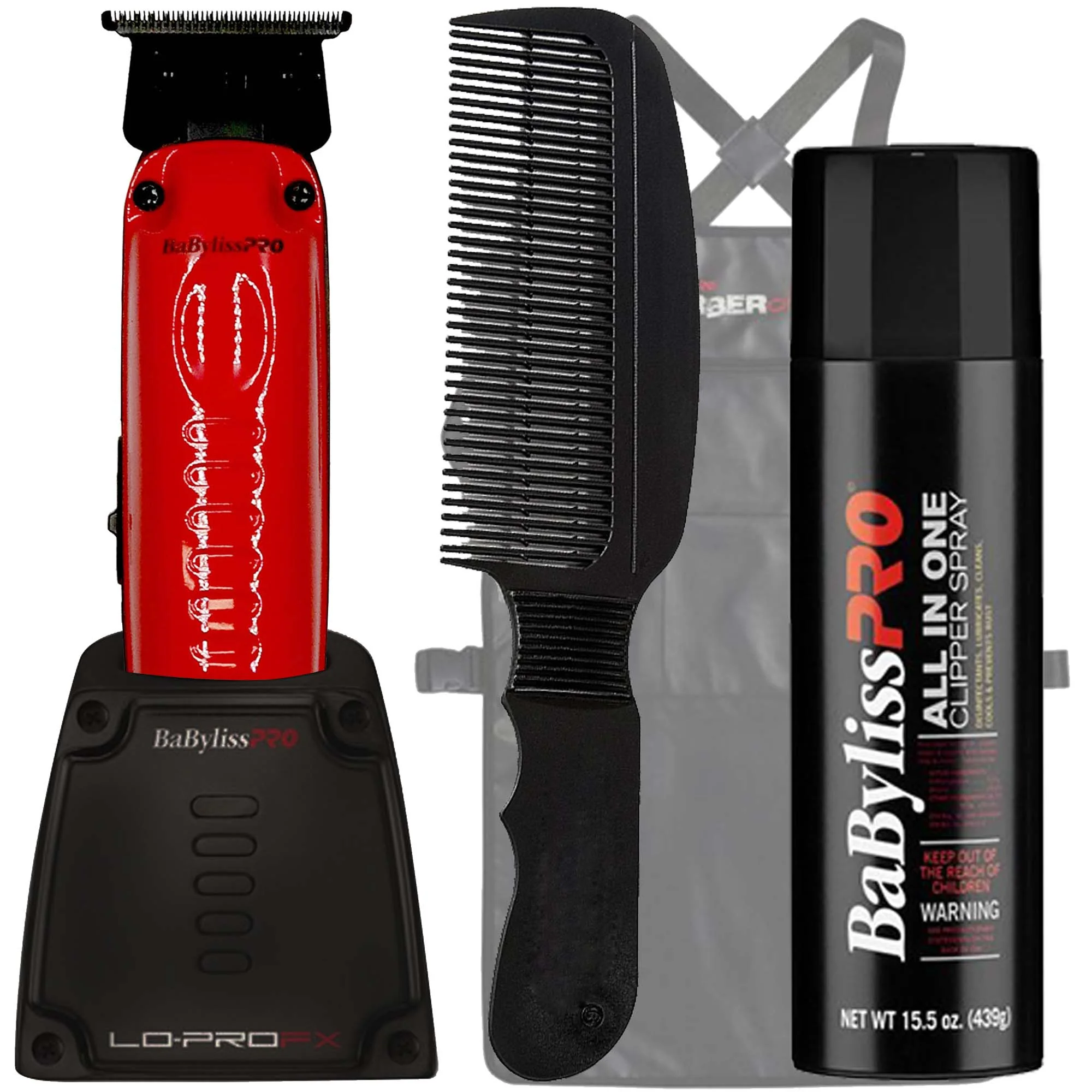 BaBylissPRO Limited Edition LO-PRO FX Trimmer (Van DA' Goat) Red FX726RI with BaByliss Pro LO-PROFX Trimmer Charging Base FX726BASE Kit