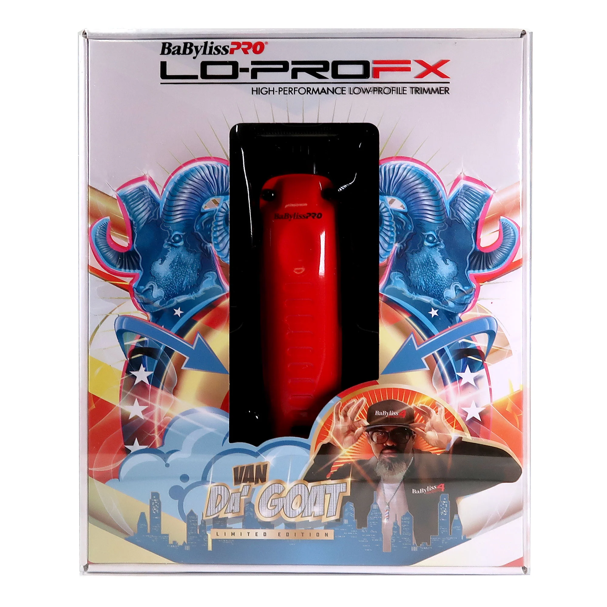 BaBylissPRO Limited Edition LO-PRO FX Trimmer (Van DA' Goat) FX726RI with Conair Pro Jilbere De Paris Precision Cut Professional Texturizing Comb Precision Razors Kit - Image 4