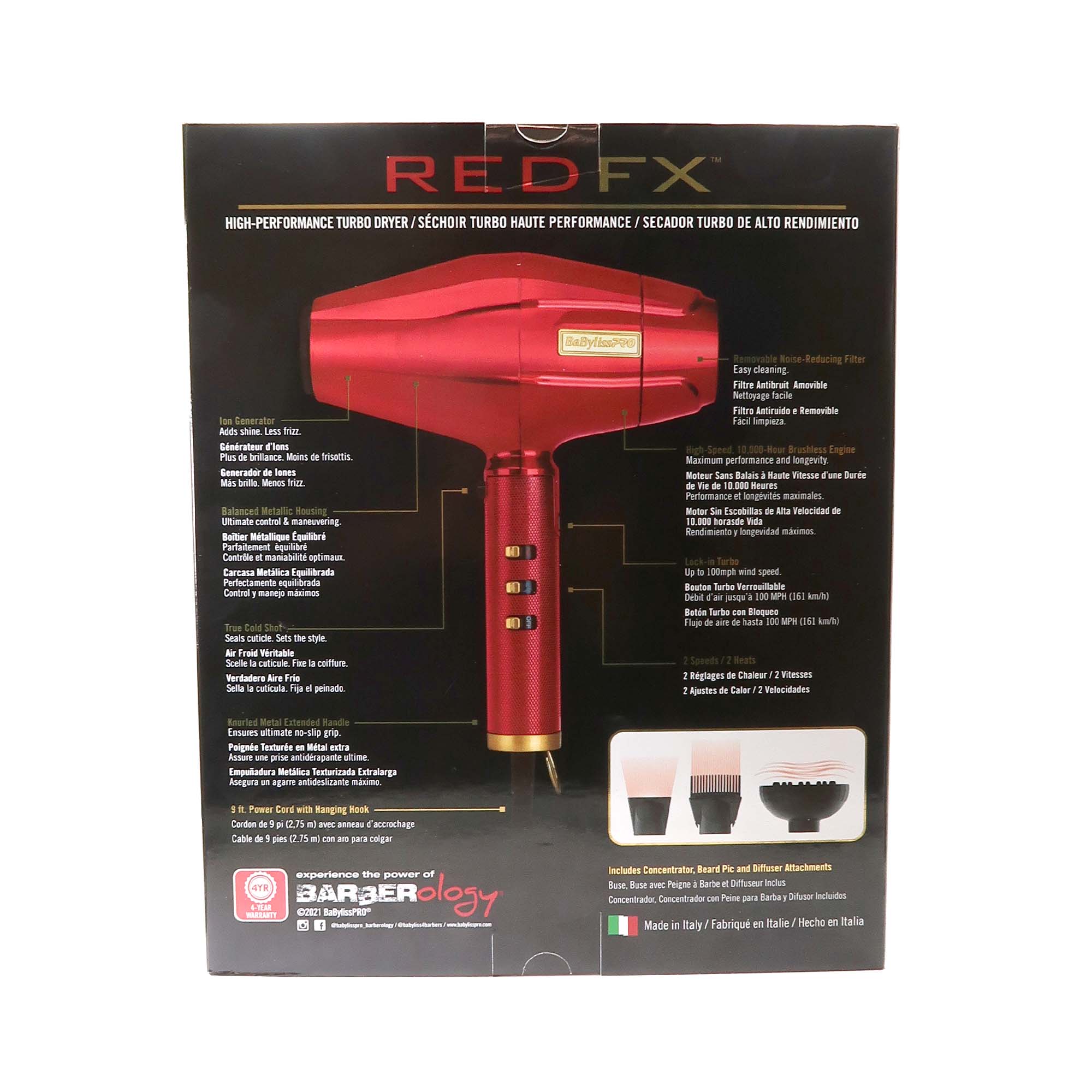 BaByliss Pro Influencer Collection REDFX Dryer - Hawk the Barber Prodigy Red FXBDR1 Bundle - Image 4