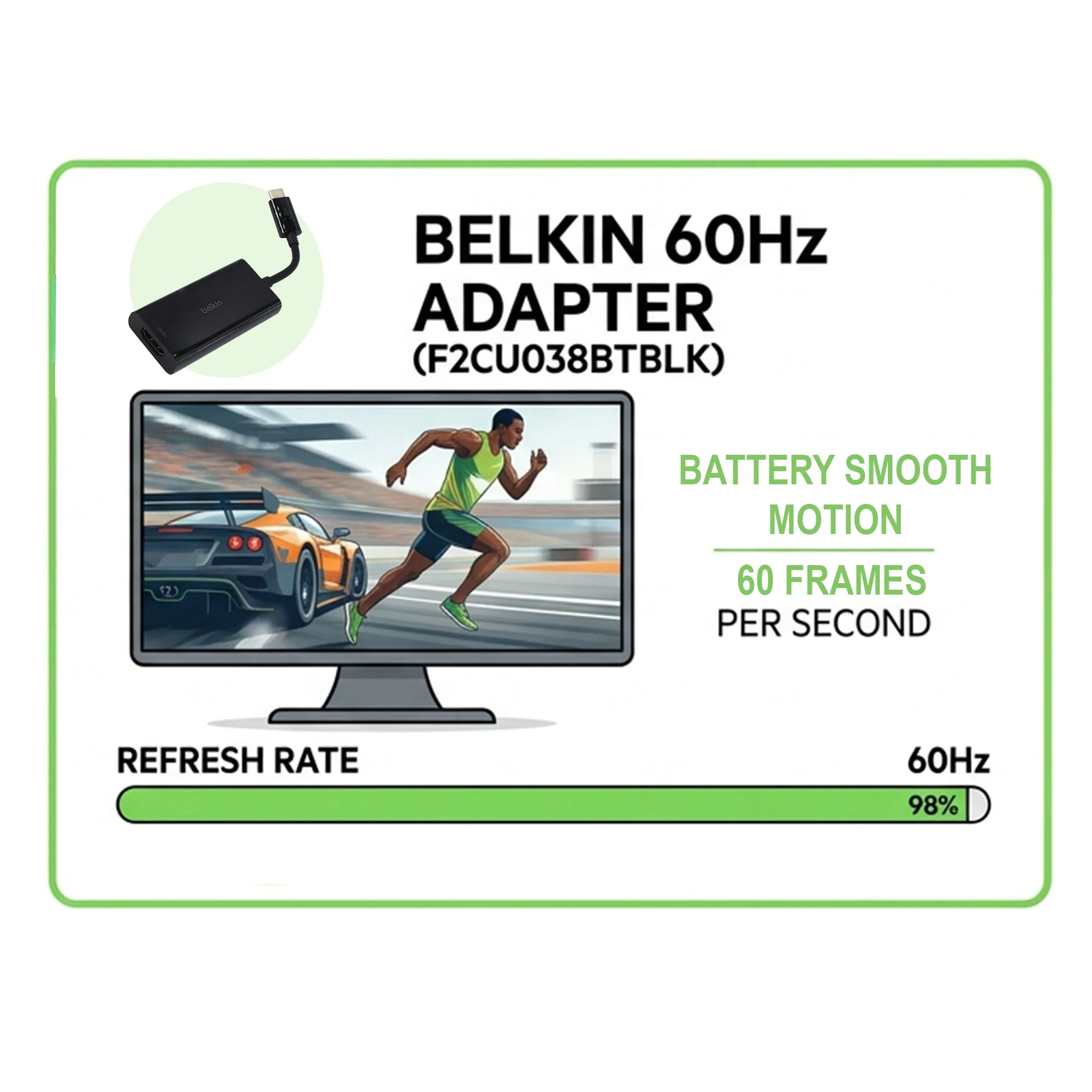 Belkin USB-C to HDMI Adapter 4K 60Hz to HDMI Converter Adapter - F2CU038BTBLK - Image 4