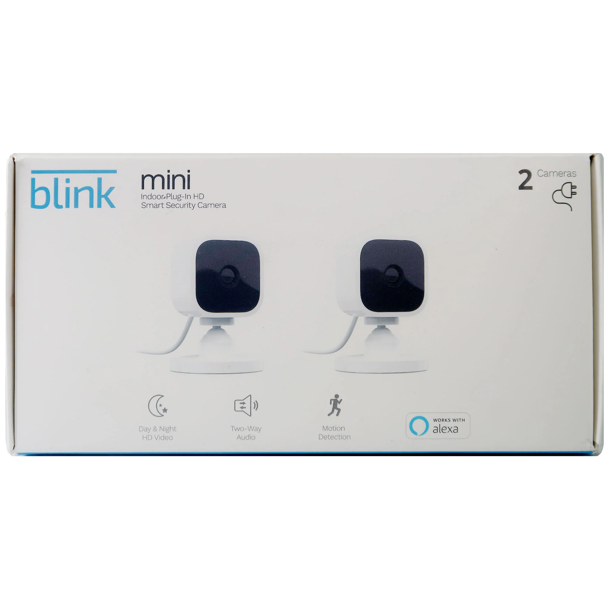 2x Blink Mini Compact Indoor Plug-In Smart Security Camera Works With Alexa – 2 Cameras (White) - Image 4