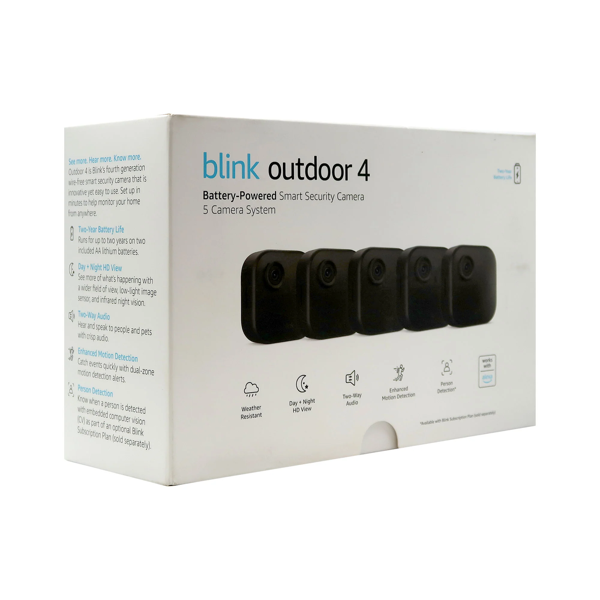 Blink Outdoor 4 5-Camera System (4th Gen) + Blink Video Doorbell White, Smart Security - Image 4