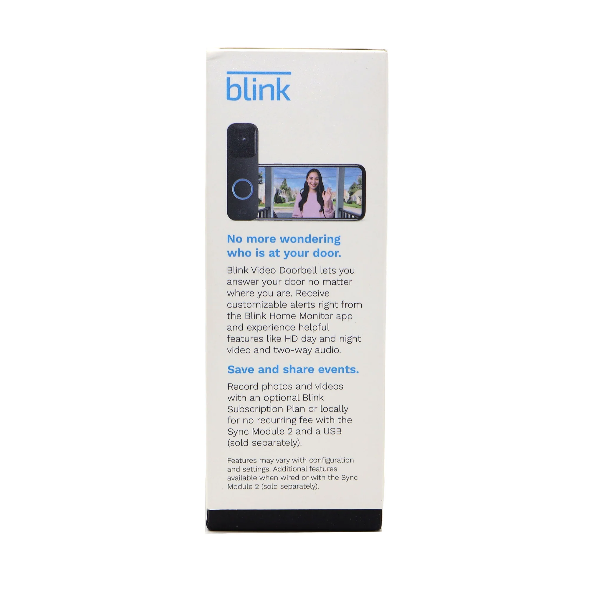 Blink Smart Wifi Video Doorbell – Wired/Battery Operated (Black) - Image 6
