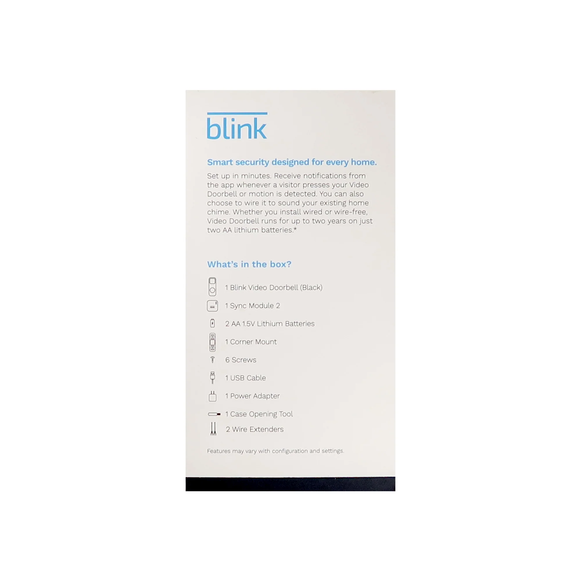 Blink Smart Wifi Video Doorbell Wired / Battery Operated with Sync Module 2 - Two Way Audio, HD video and Alexa - Black - Image 7