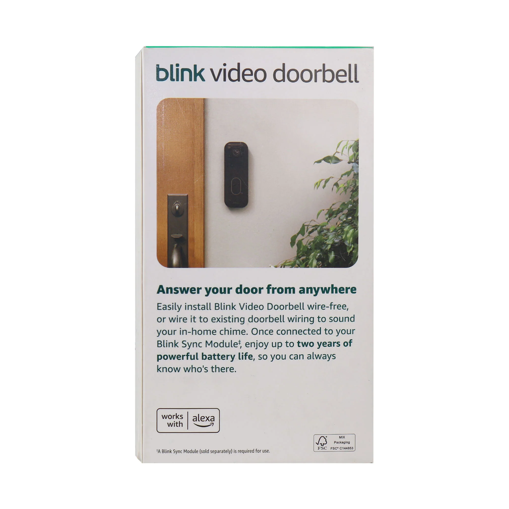 Blink - Video Doorbell - Head-to-toe HD view, two-year battery, simple setup, Required Sync Module Not included - Black - Image 5