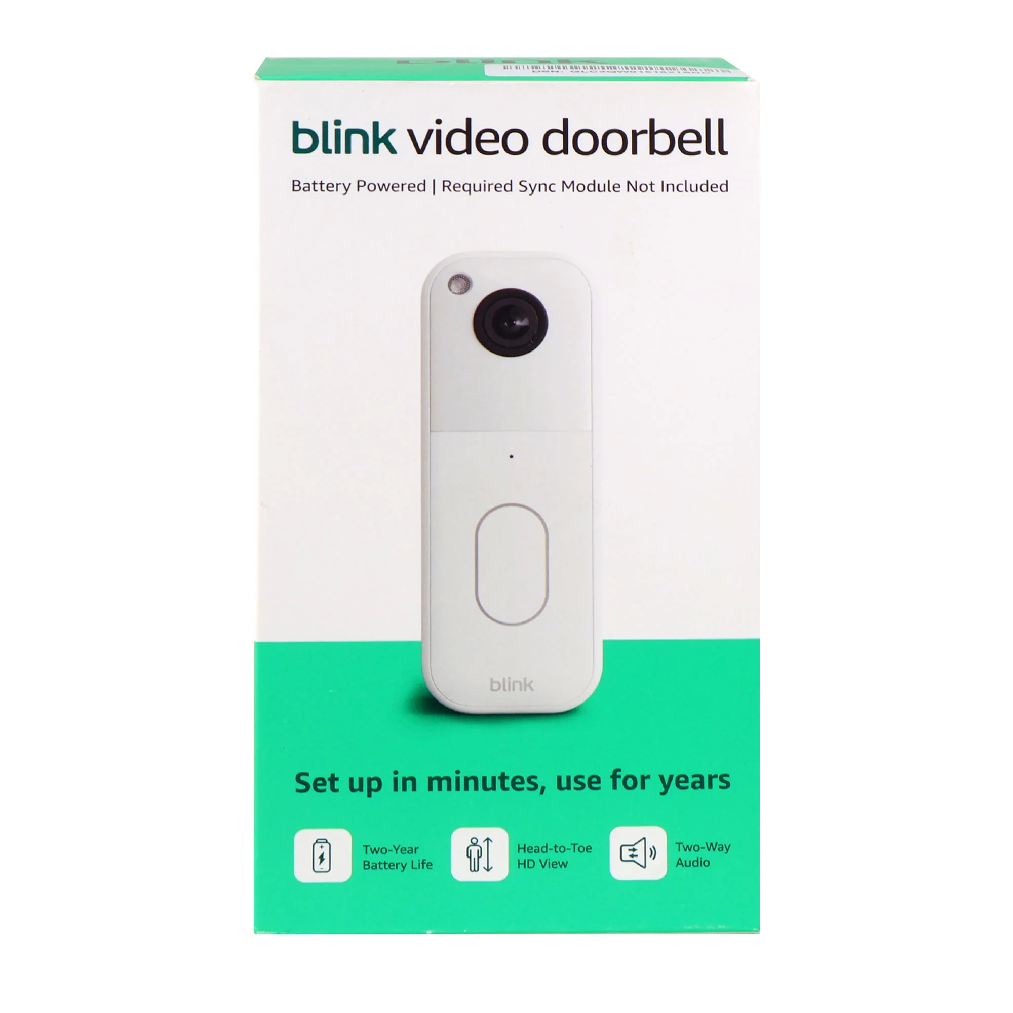 Blink - Video Doorbell - Head-to-toe HD view, two-year battery, simple setup, Required Sync Module Not included - White - Image 7