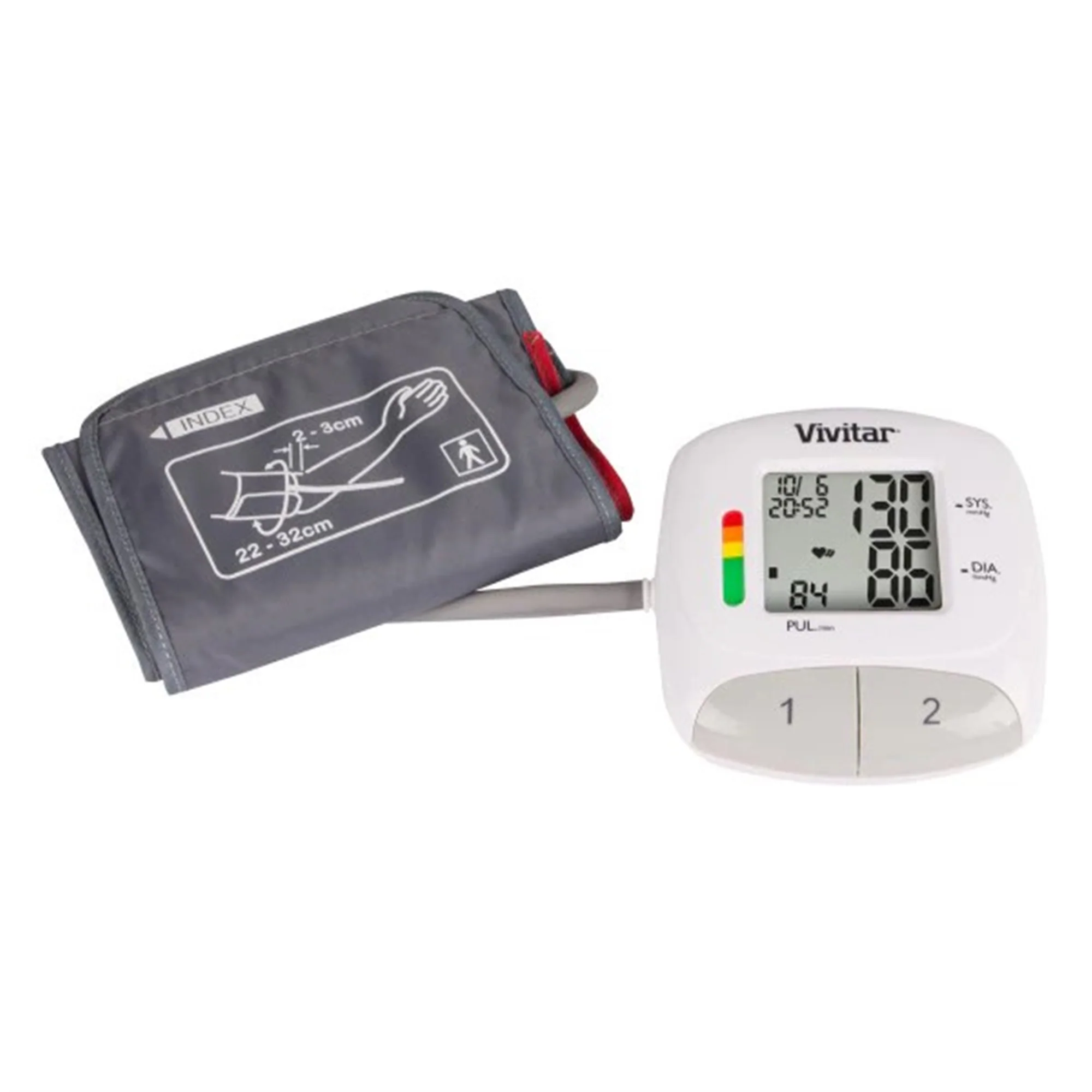 Vivitar Blood Pressure Monitor - Automatic Digital Upper Arm Blood Pressure, Heart Rate PB Machine with Adjustable Cuff, Memory Function - 10 Units - Image 3