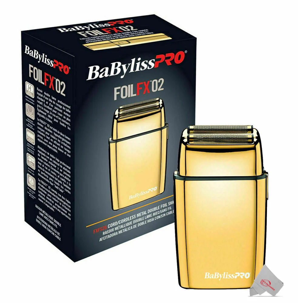 Babyliss Pro Foil FX02 FXFS2G Metal Double Foil Shaver with Replacement Power Cord and Barber Cape - Image 2