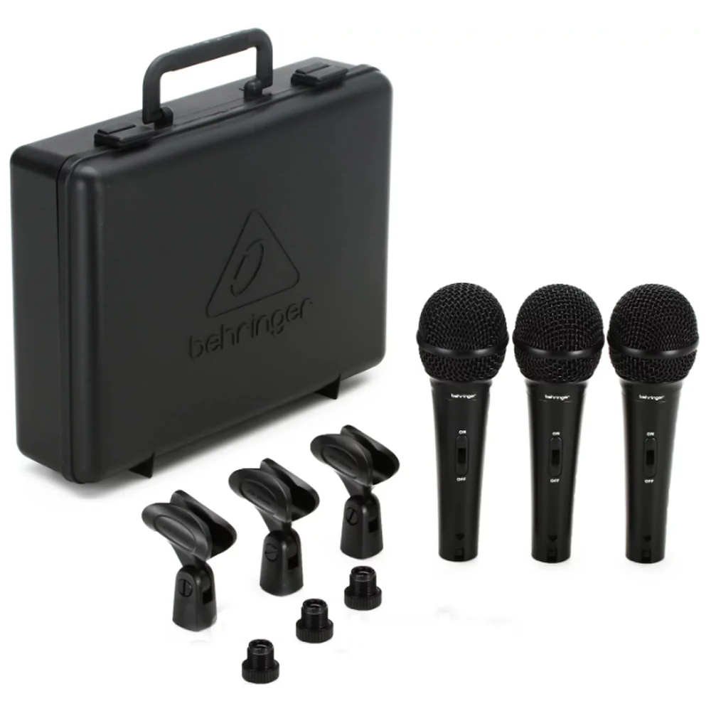 Behringer XM1800S Dynamic Vocal & Instrument Mic (3-pack) + 3x 8mm XLR Microphone 20ft Cable - Image 3