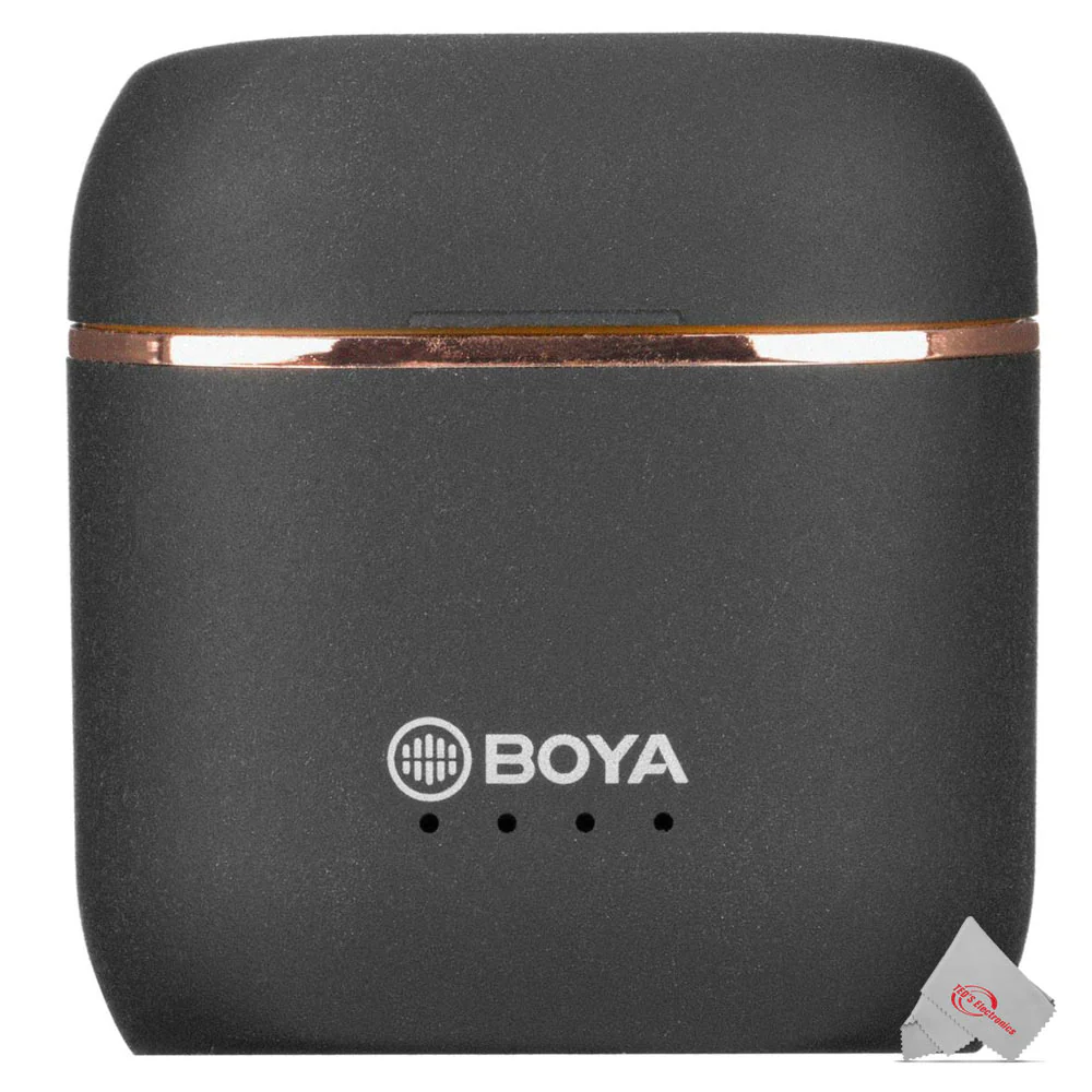 Boya BY-AP4 True Wireless Stereo Semi-In-Ear Earbuds Black with Charging Case - Image 2