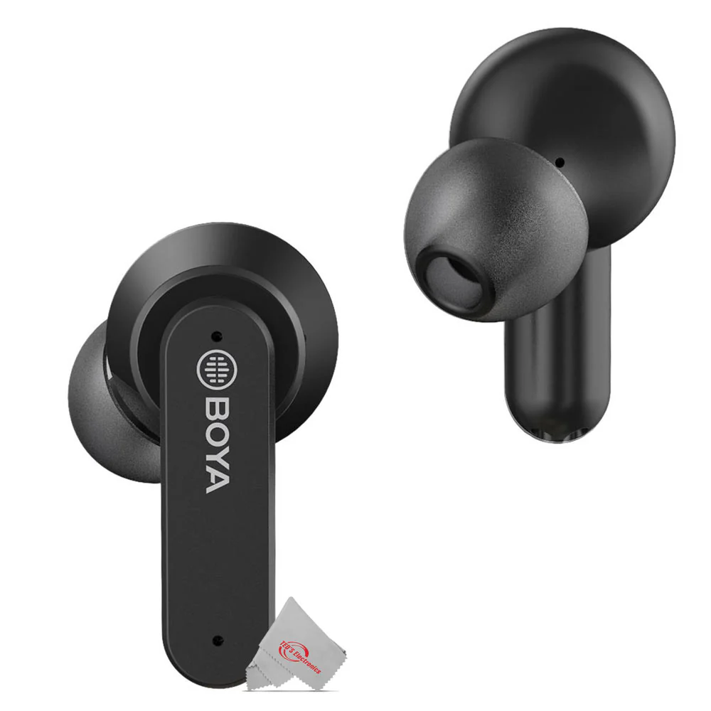 Boya BY-AP4 True Wireless Stereo Semi-In-Ear Earbuds Black with Charging Case - Image 3