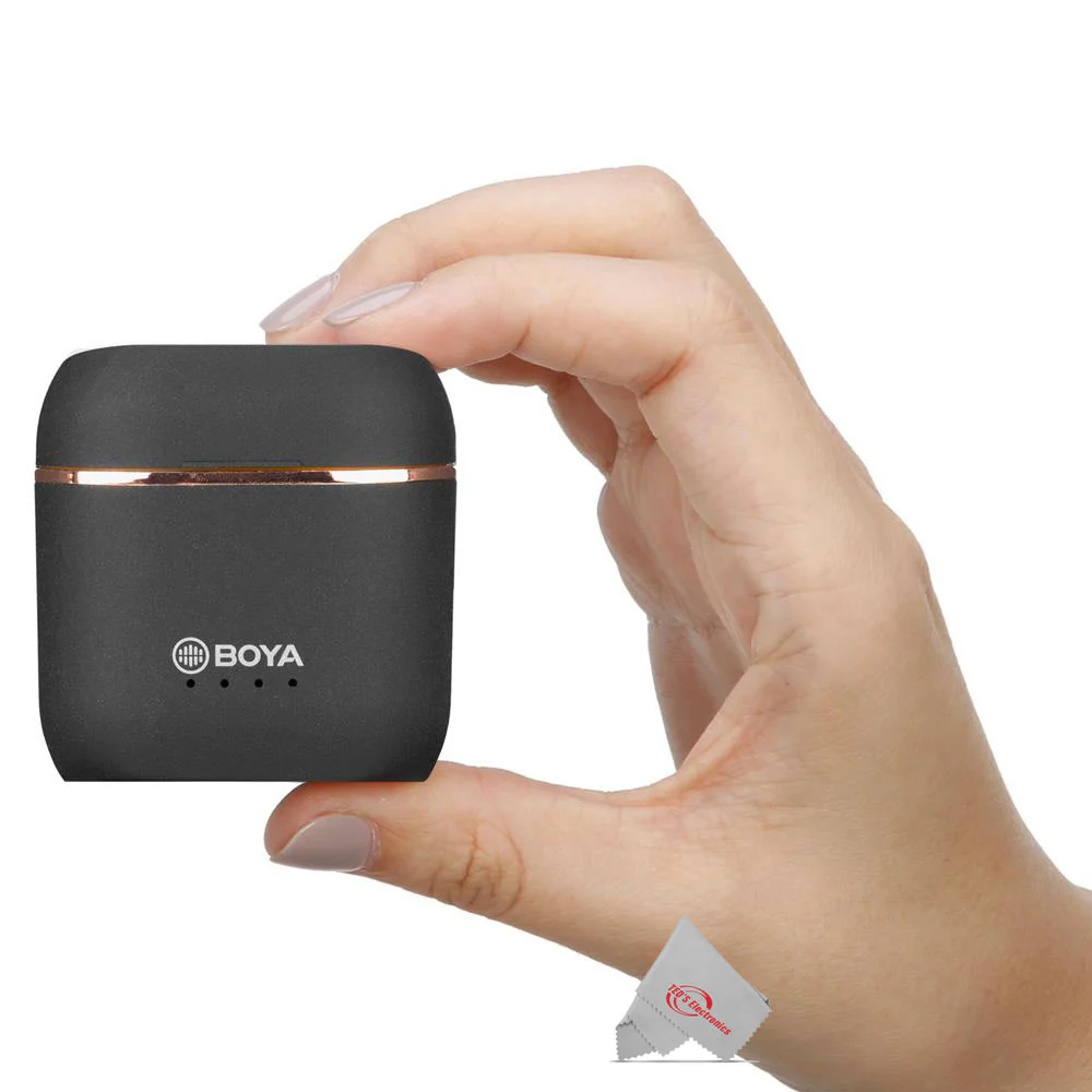 Boya BY-AP4 True Wireless Stereo Semi-In-Ear Earbuds Black with Charging Case - Image 4
