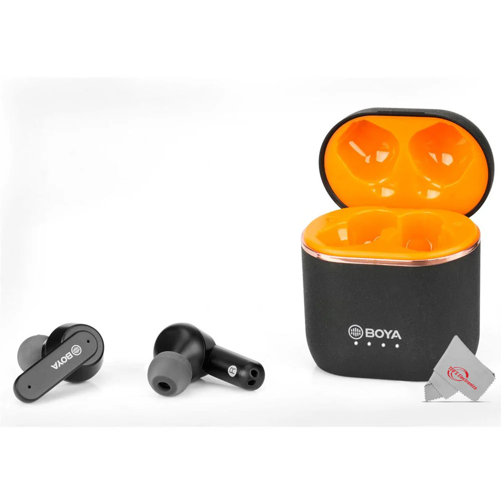 Boya BY-AP4 True Wireless Stereo Semi-In-Ear Earbuds Black with Charging Case - Image 6