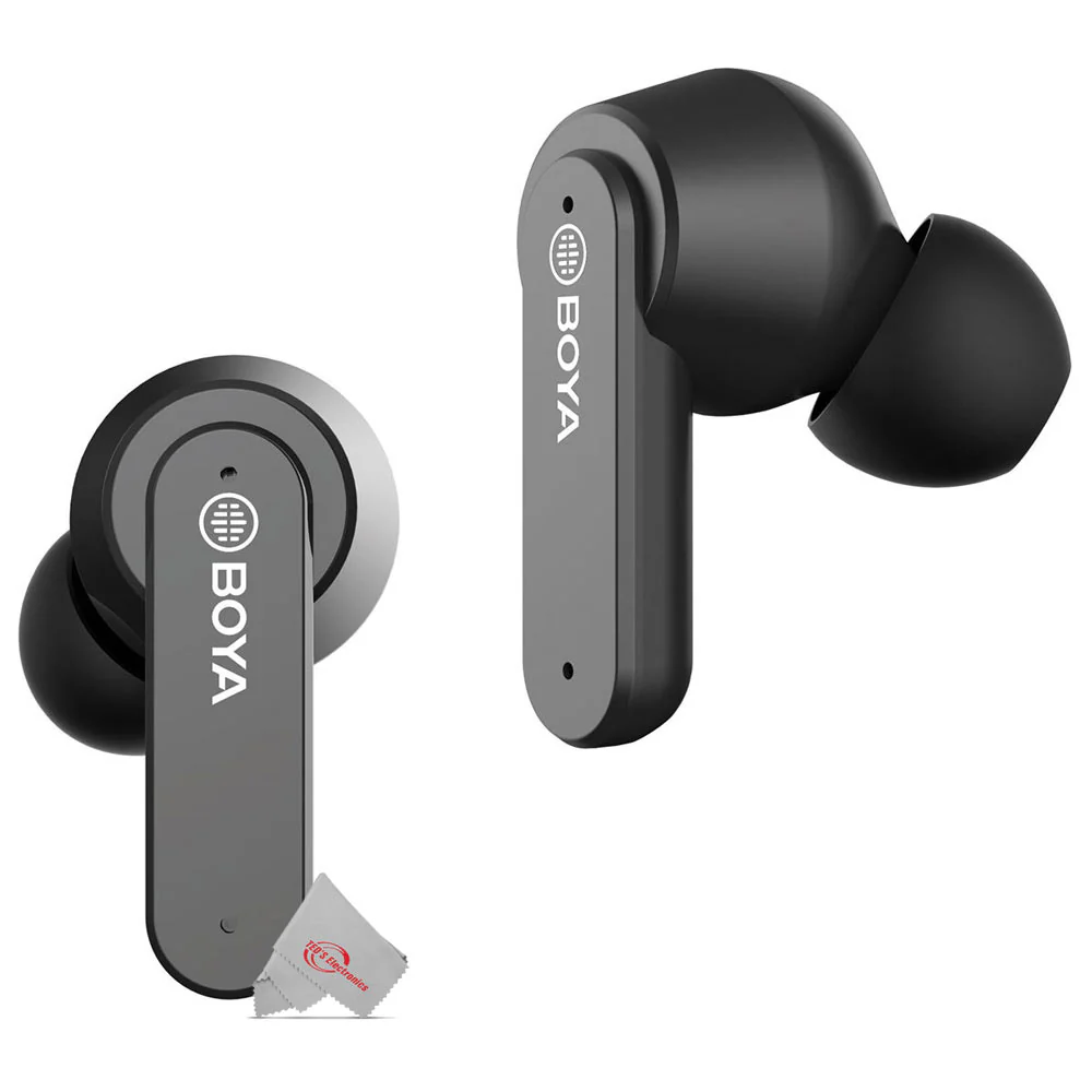 Boya BY-AP4 True Wireless Stereo Semi-In-Ear Earbuds Black with Charging Case - Image 7