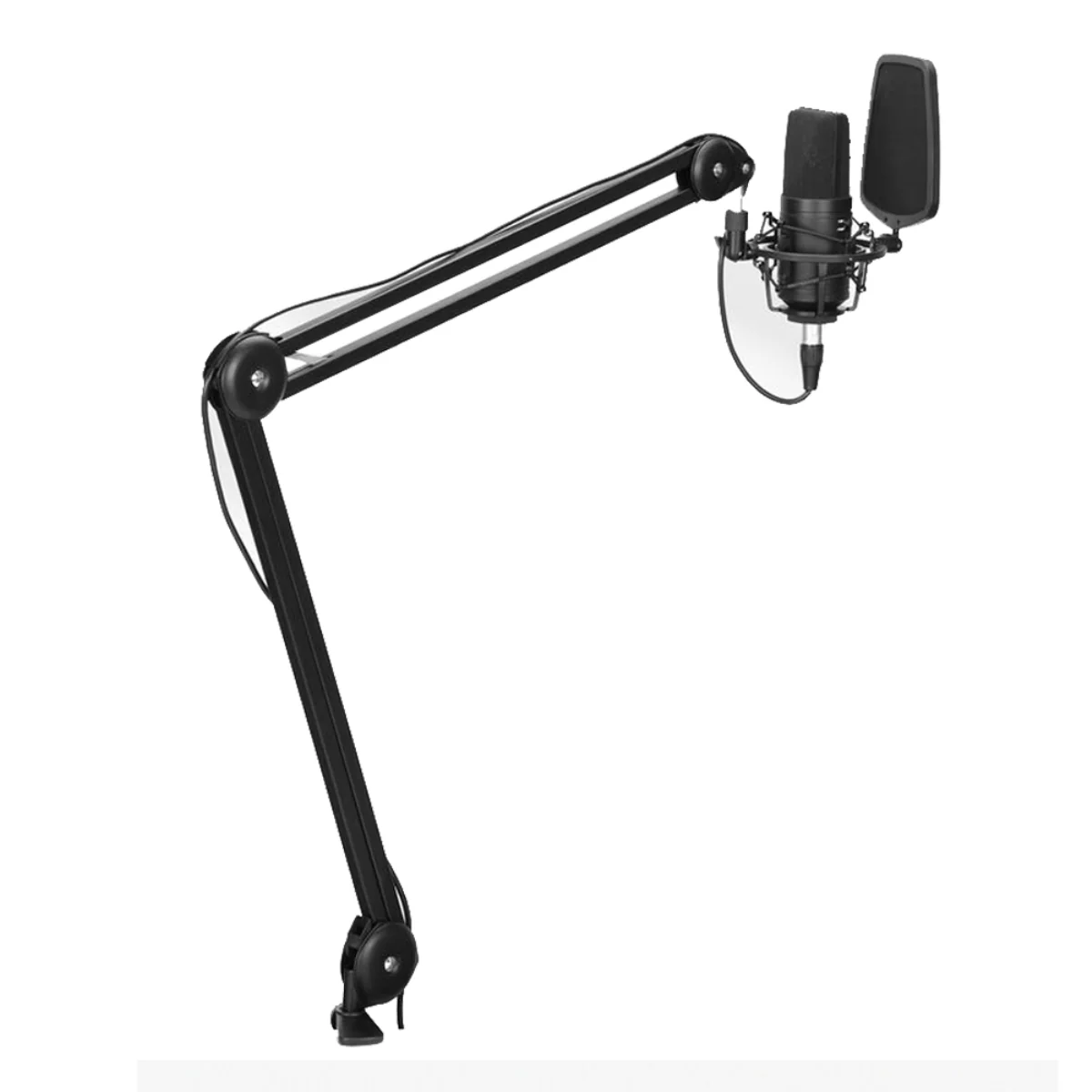 Boya BY-BA20 Aluminum Alloy Desk Holder Microphone Stand Bracket with Desk Mount & 5/8” to 3/8” Screw Heavy-Duty Microphone Arm Stand Adjustable & Foldable for Streaming, Podcast, Video Gaming, Recording - Image 7