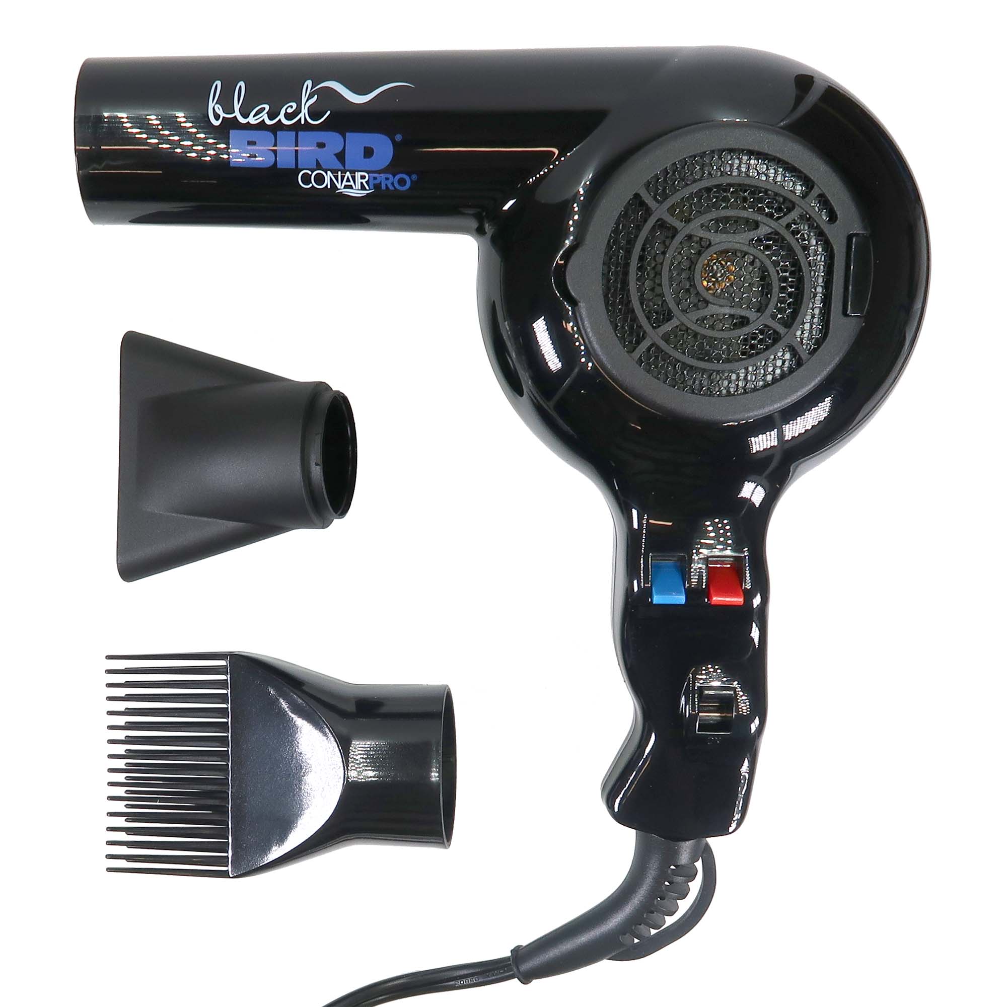 Conair Pro Black Bird Hair Dryer 2000 Watt BB075W with ConairPro Ceramic Tools Medium Round Brush 2" (CPBCTR2) - Image 2