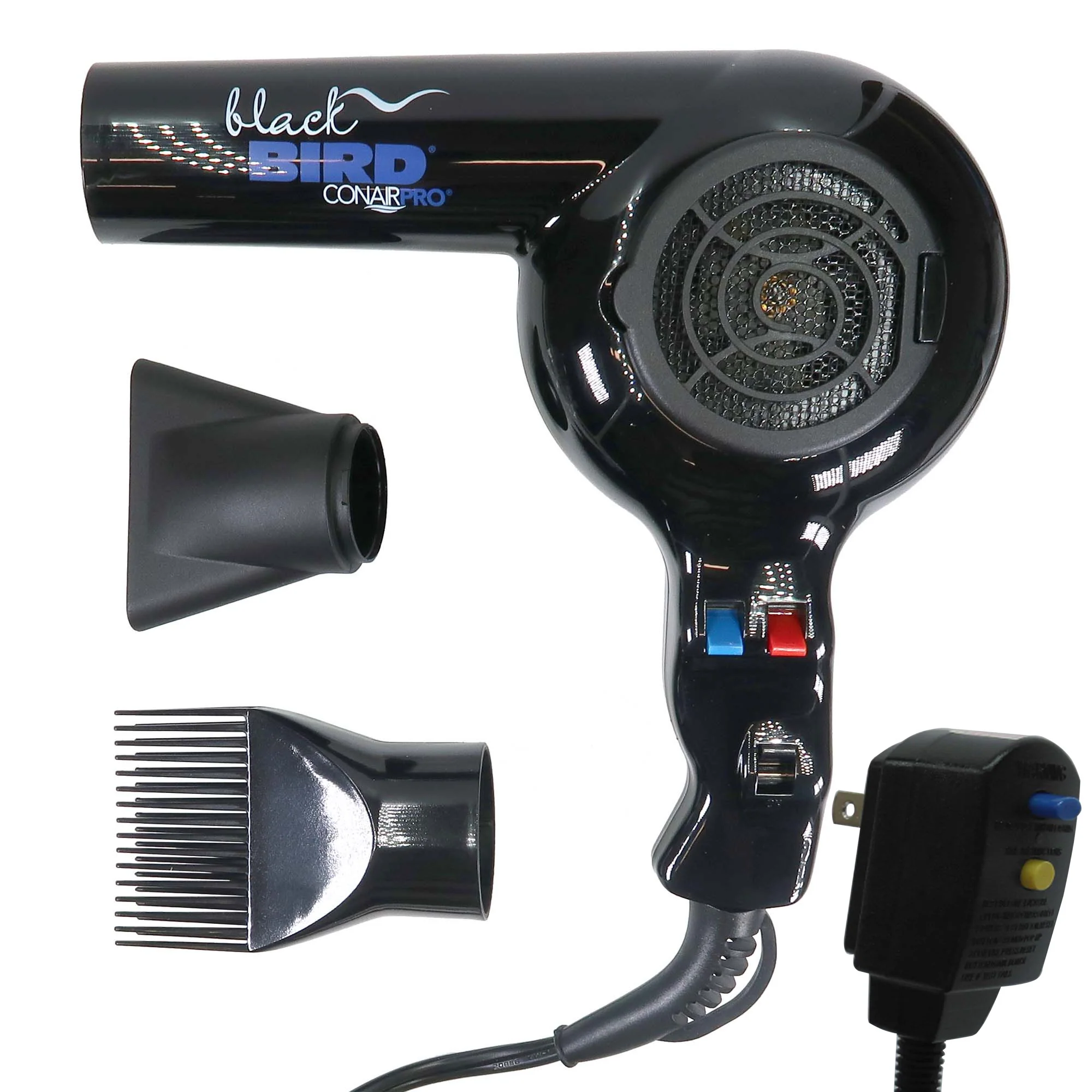 Conair Pro Ceramic Tools Porcelain Series 1.25" Soft-Bristle Hot Air Brush with Conair Pro Black Bird Hair Dryer BB075W and Conair Pro Round Brush 2½" - Image 2