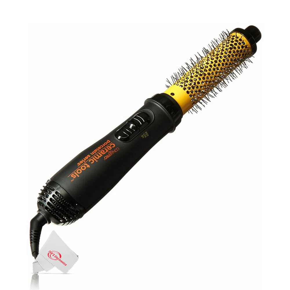 Conair Pro Ceramic Tools Porcelain Series 1.25" Soft-Bristle Hot Air Brush and Conair Pro Ceramic Tools Large Round Brush 2½" #CPBCTR25 - Image 4