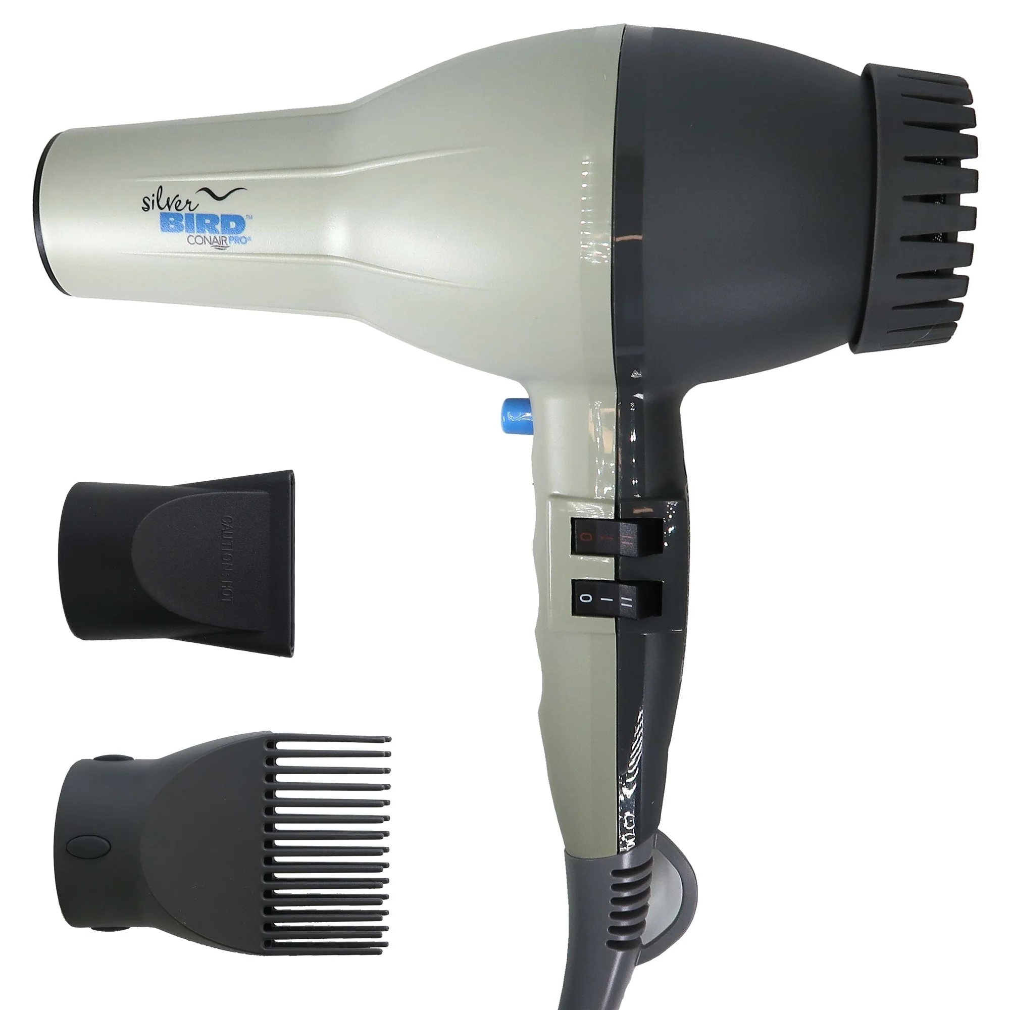 Conair Pro SilverBird Blow Dryer with Straightening Pic and Concentrator Nozzle + Conair Pro Ceramic Tools Round Brush 2" - Image 2
